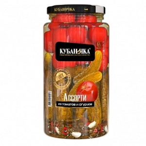 Assorti okurky a rajčata "Kubanočka" 720g/8ks