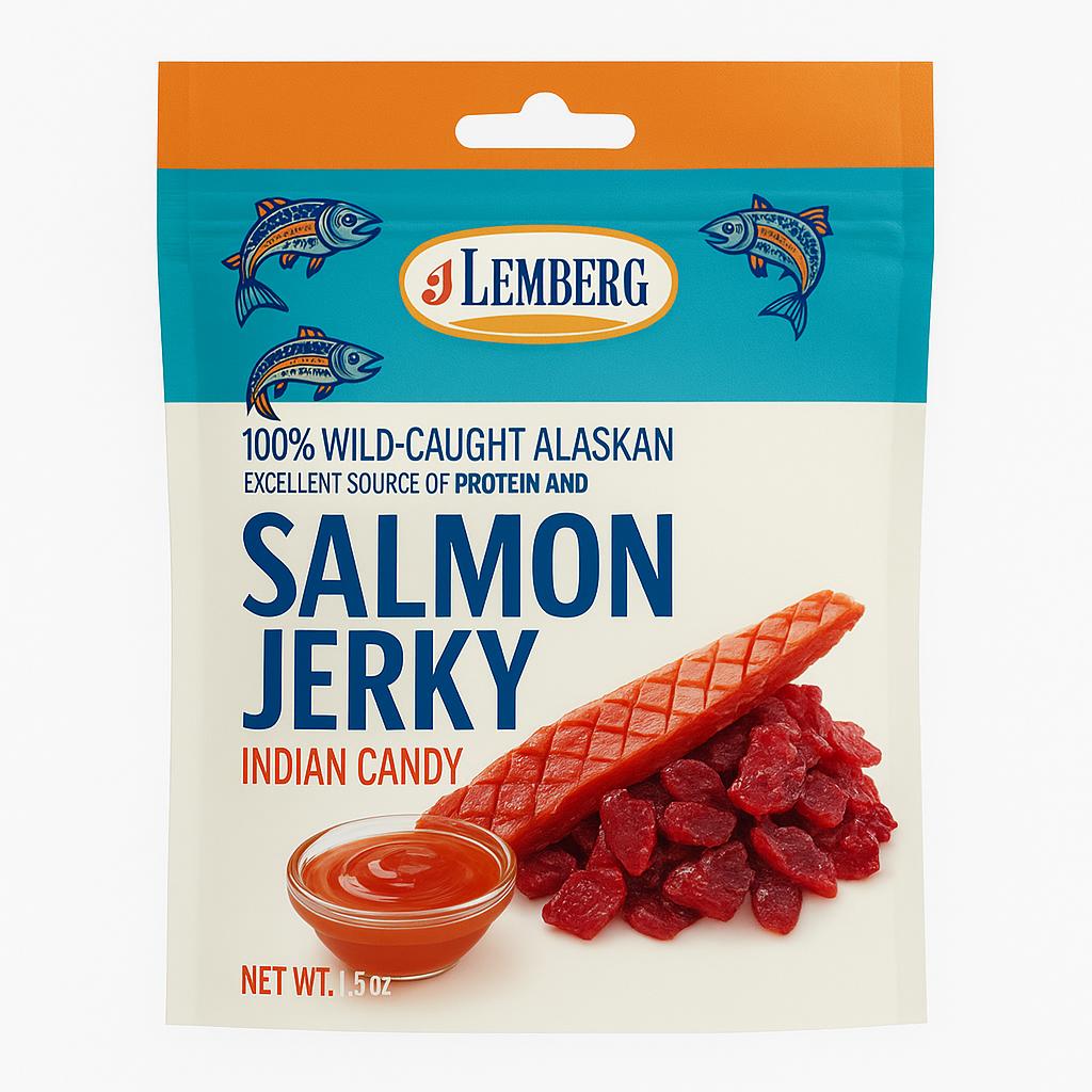 Lemberg Kousky z červeného lososa (nerka), solené, sušené, v kořeněné omáčce, 42 g/20ks