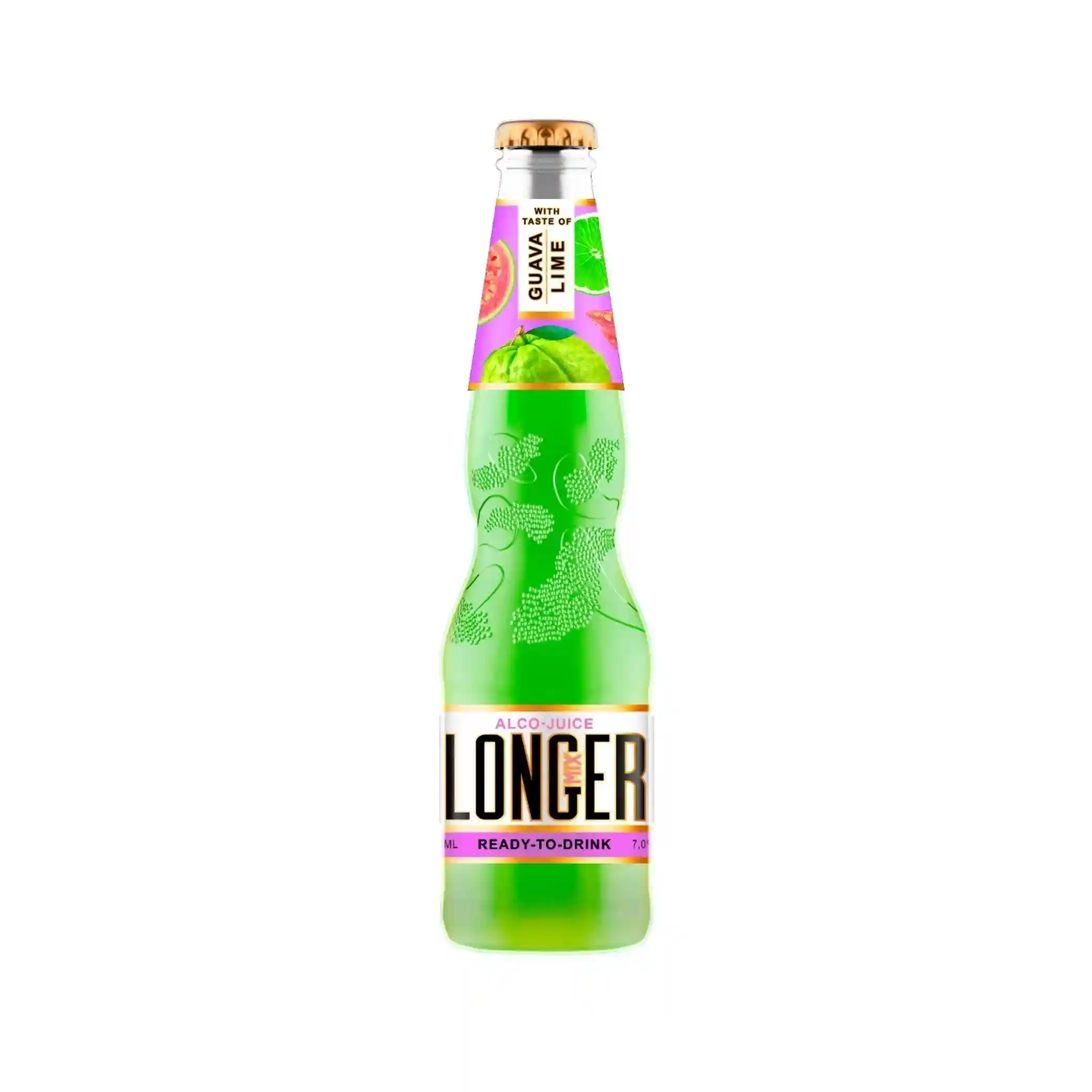 LONGMIXER s příchutí Guava–Limetka alk. 7%,  sklo, 0,33 L/24ks