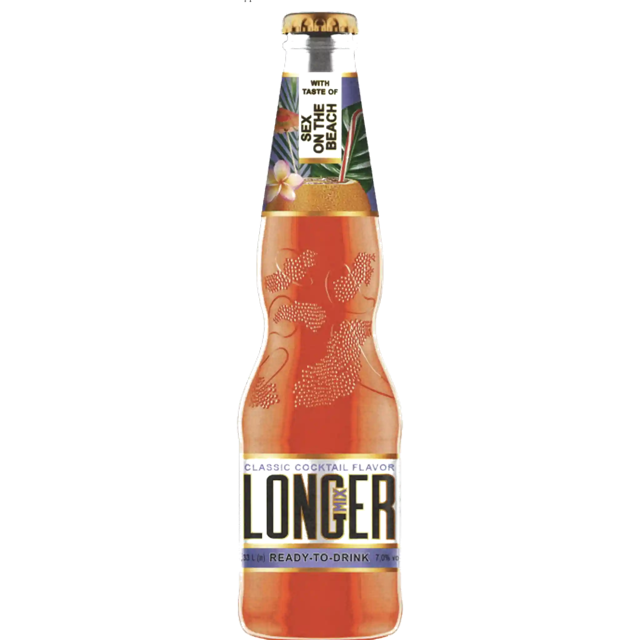 LONGMIXER koktejl „Sex on the Beach“, alk. 7%,  sklo, 0,33 L/24ks