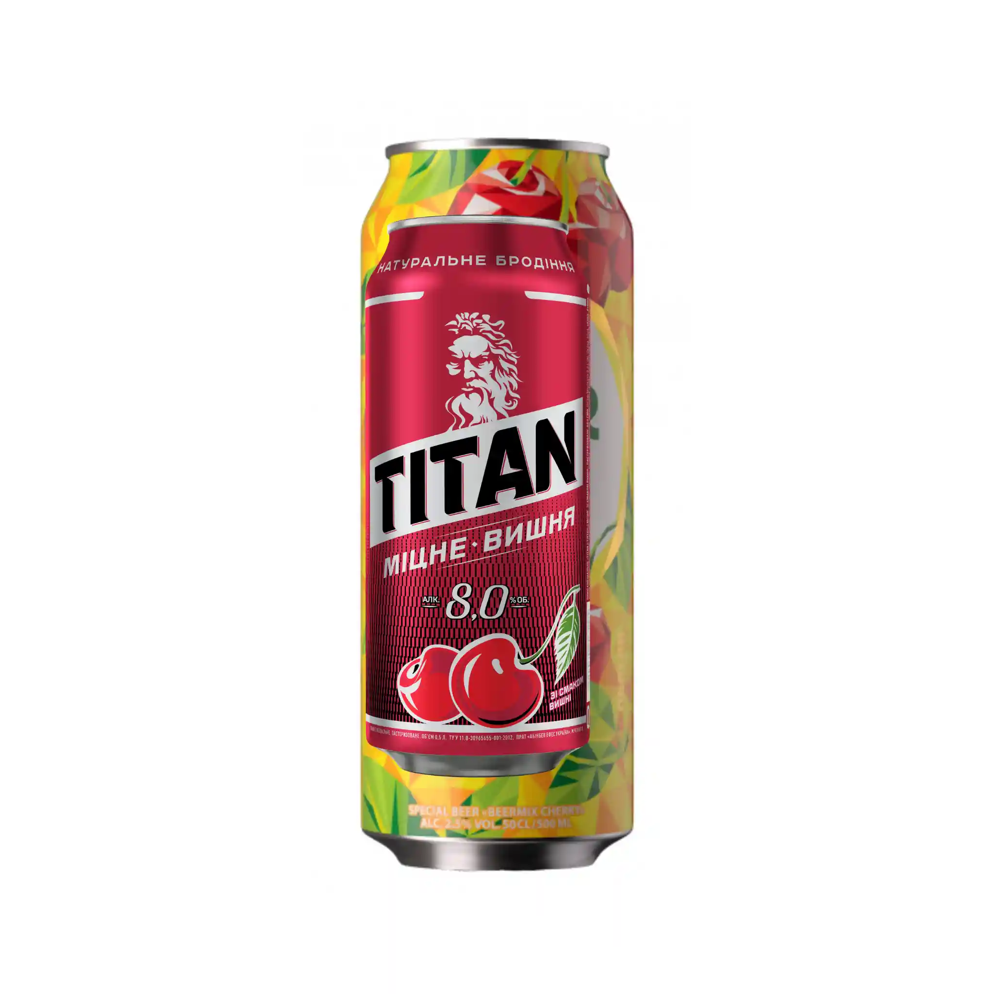 Chernigovske Pivo  "Titan s příchutí višní", plato 19°, alл. 8 % plech 500ml/24ks