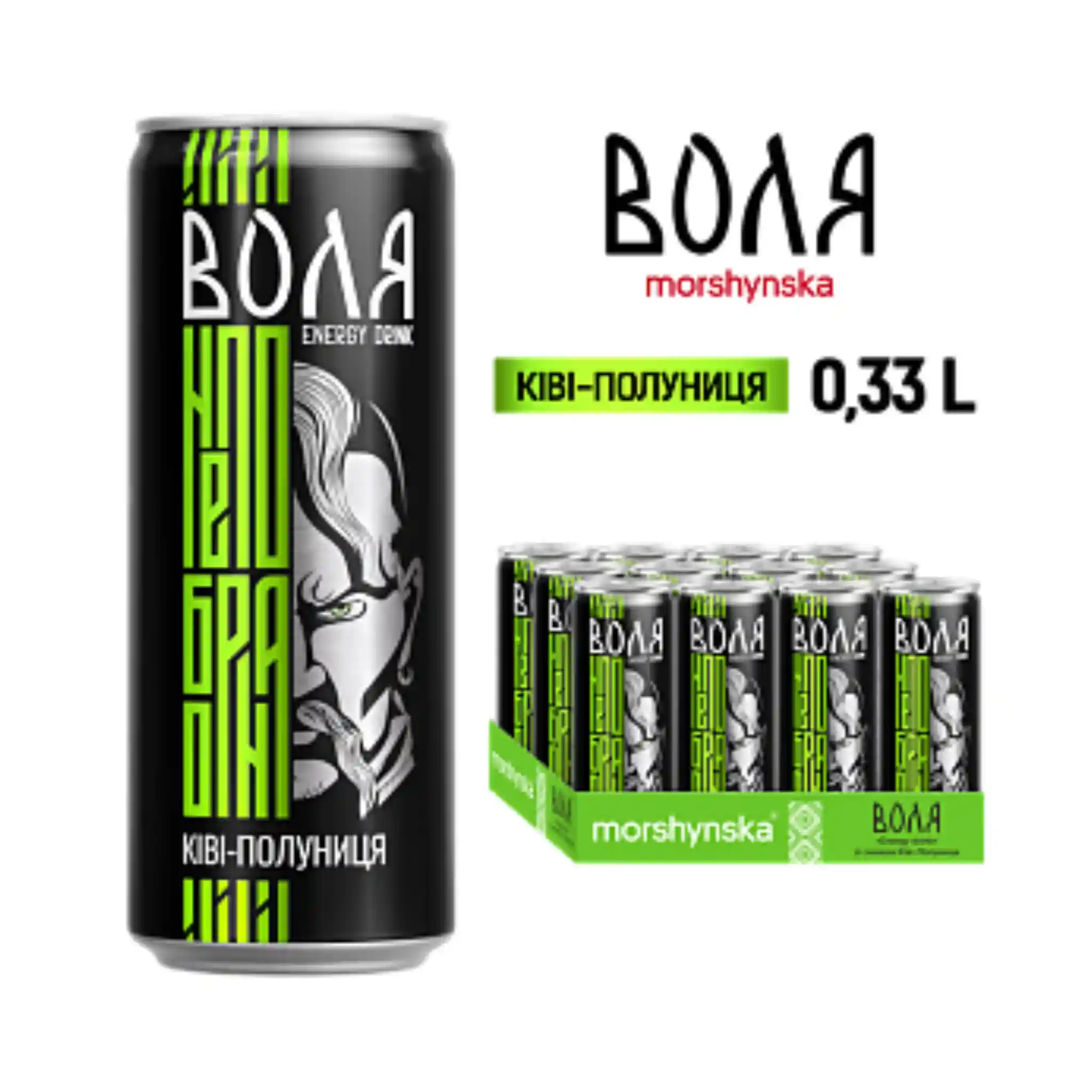 Morshynskaja Energetický nápoj "Volja Kiwi Jahoda", plech 0,33l/12ks