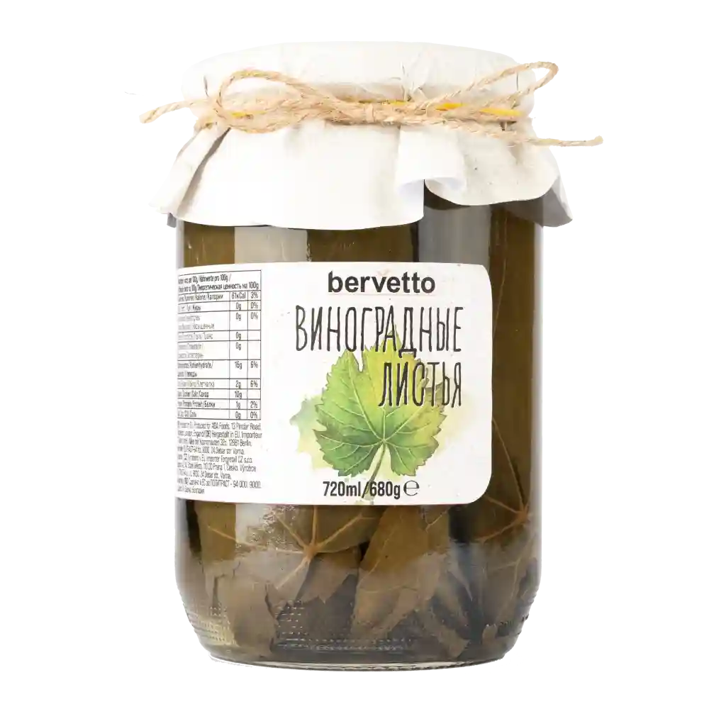 Bervetto Vinný listy, 680g/6 ks