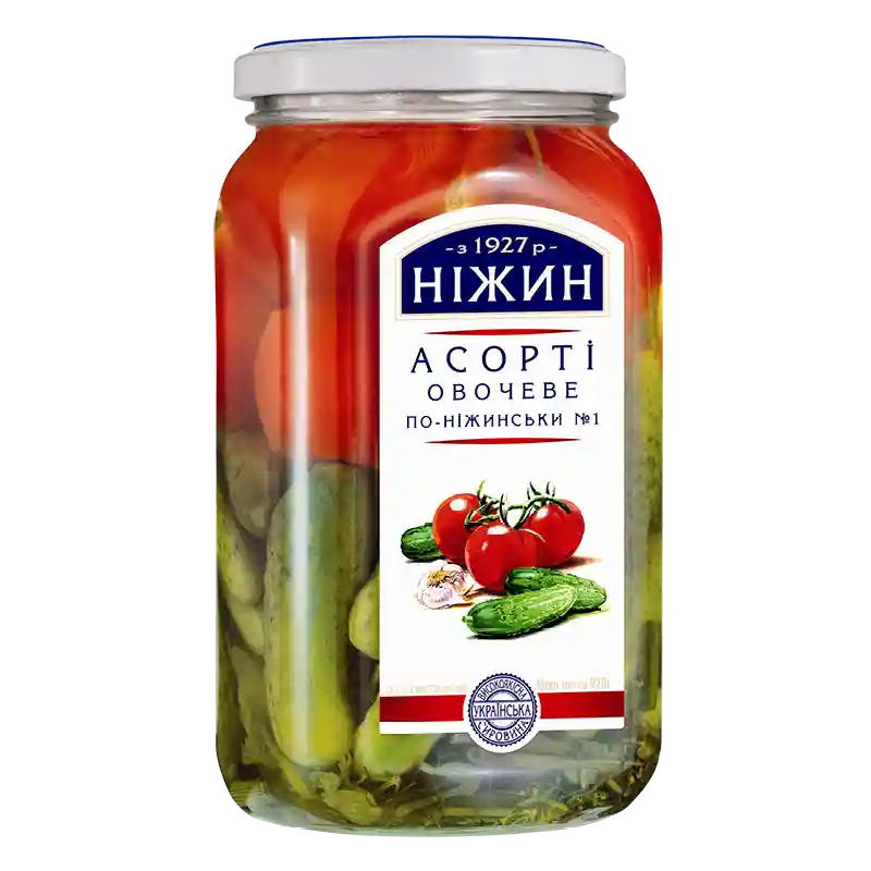 TM Nezhyn "Assorti okurky a rajčata na nežinský způsob №1", 920g/12ks