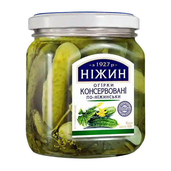 TM Nezhyn Konzervovaný okurky na nežinský způsob, 450g/12ks