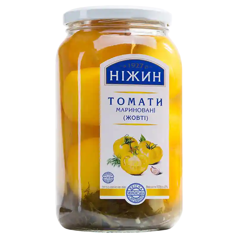 TM Nezhyn Rajčata marinovaná žluta, 920g/12ks
