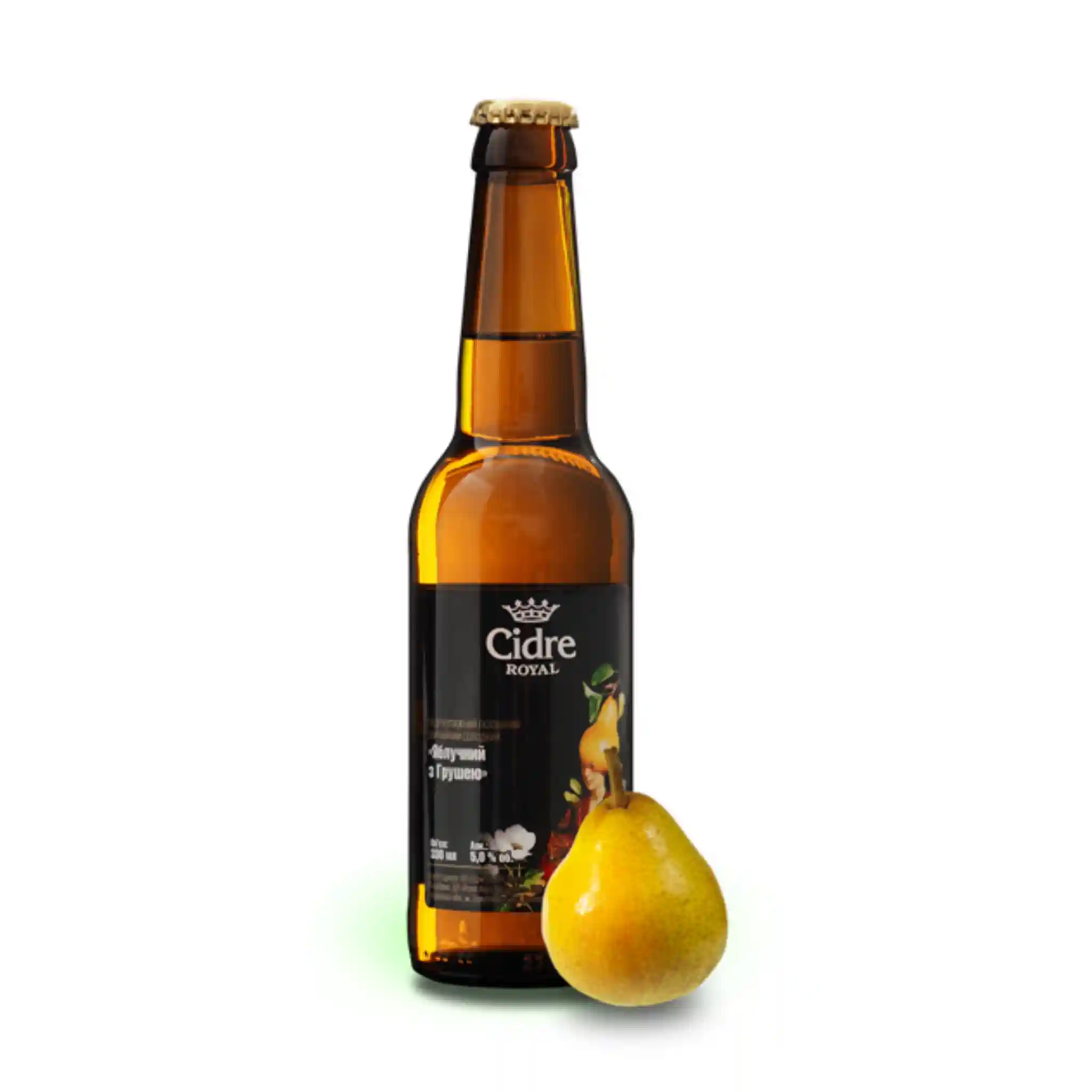 TM Cidre Royal Polosladký přírodní fermentace cider "Hruška", 5%, sklo 0,33l/12ks