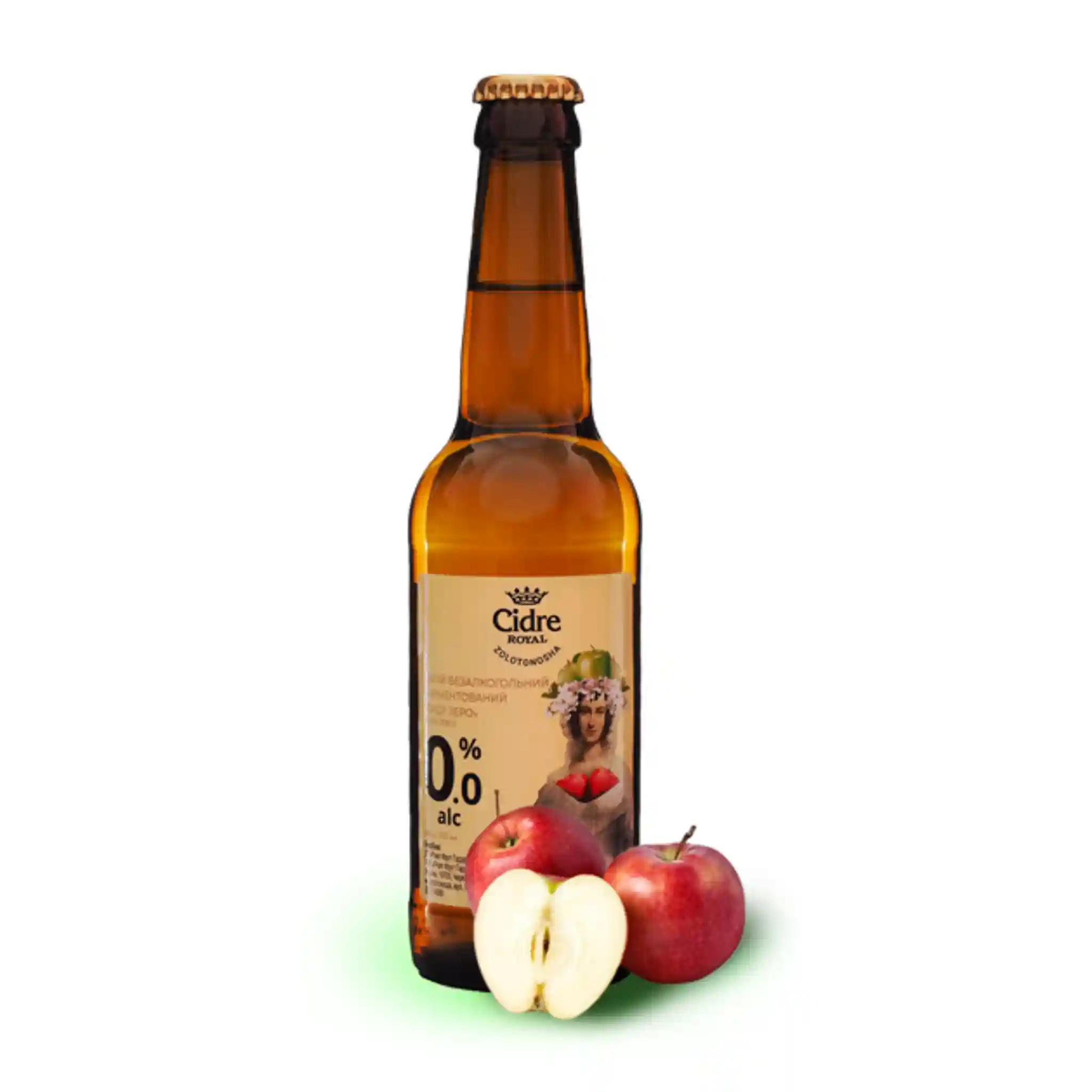 TM Cidre Royal Nealkoholický přírodní fermentace nápoj "Jabłko Zero", 0%, sklo 0,33l/12ks