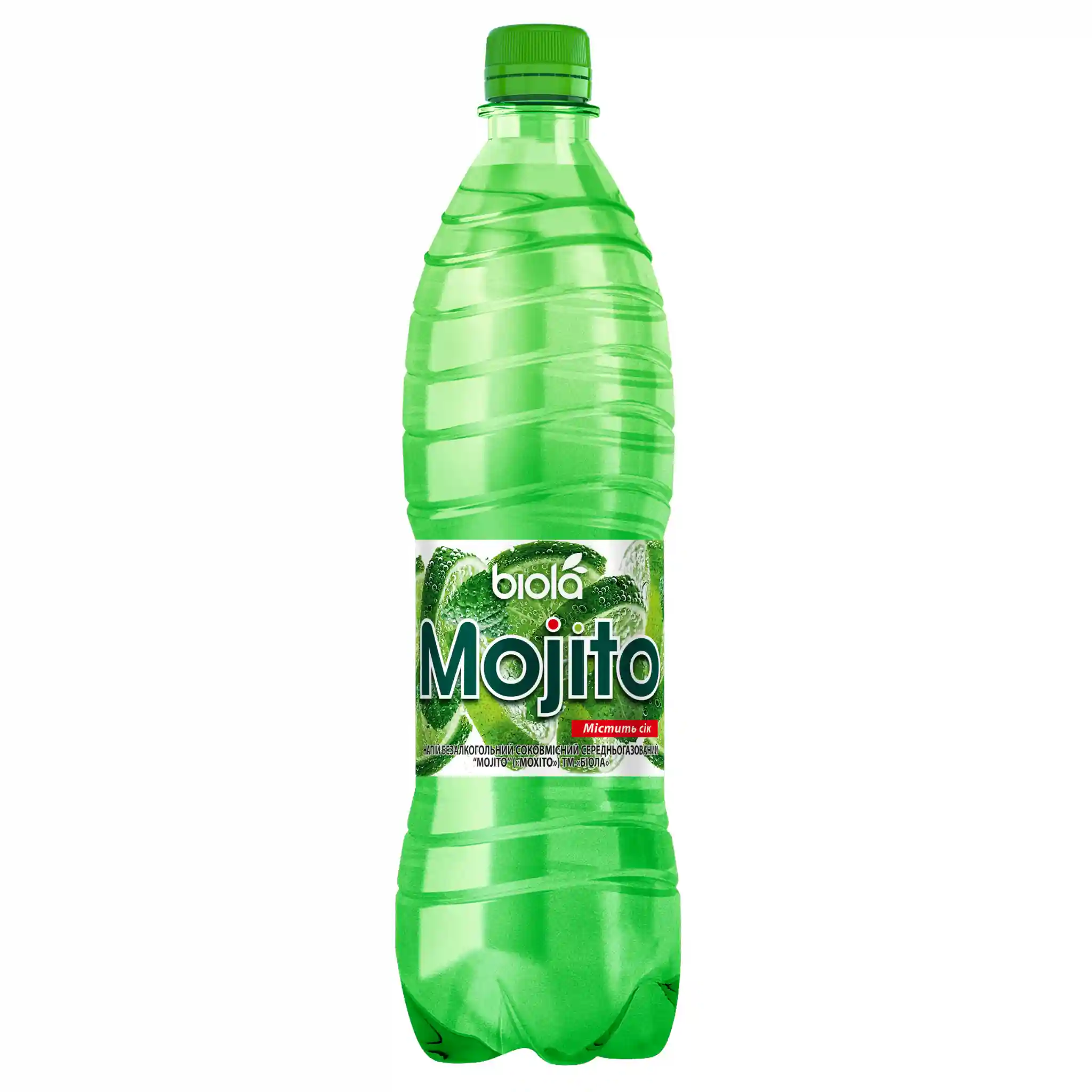 Biola Nápoj nealkoholický průměrný šumivý obsahující šťávu "MOJITO", 1,5l/12ks