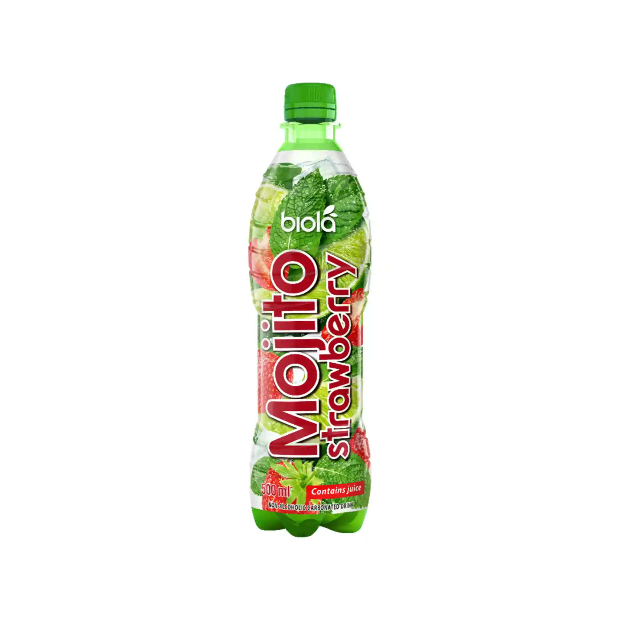 Biola Nápoj nealkoholický  "Kokteyl Mojito Jahoda", 0,5l/12ks