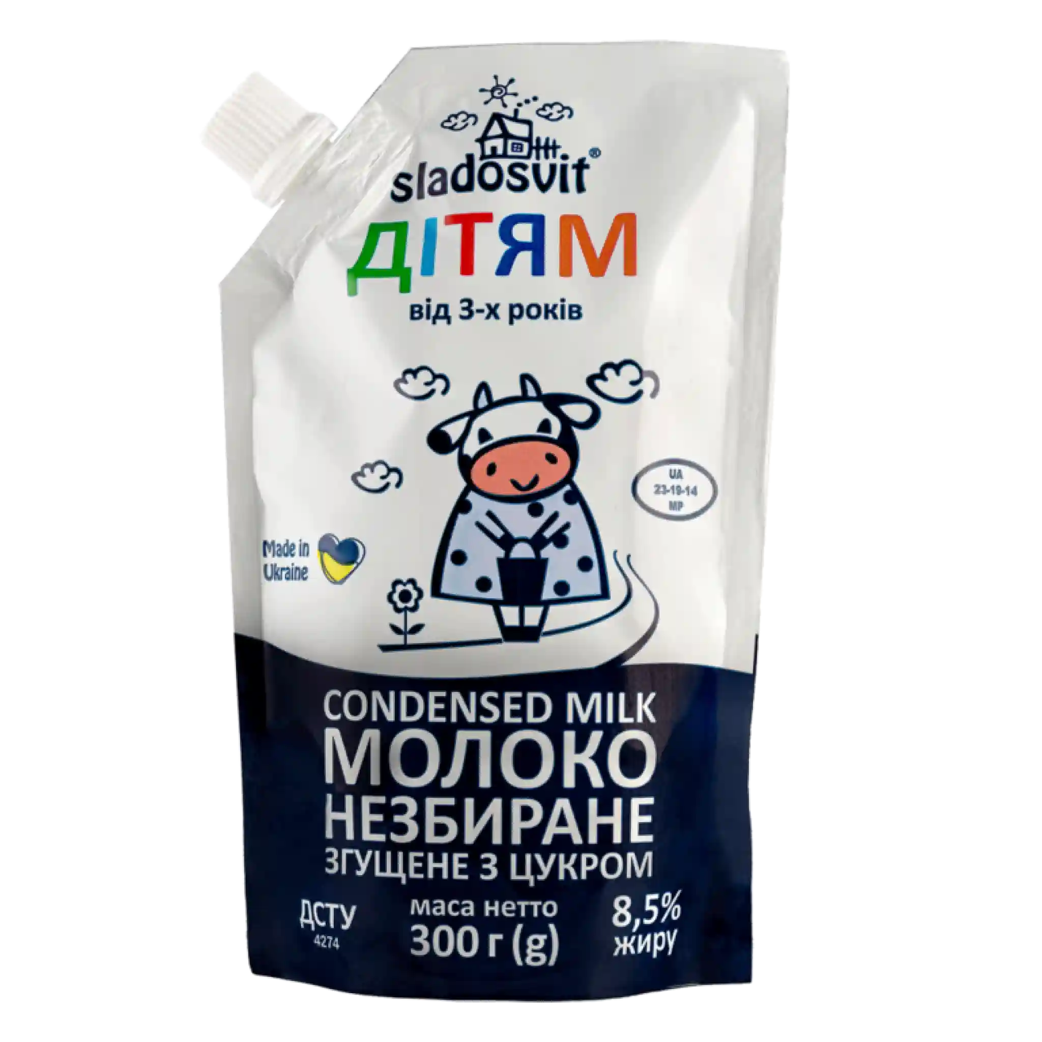 Sladosvit  Kondenzované mléko "Dětské" 8,5% tuku, doypack, 300g/40ks