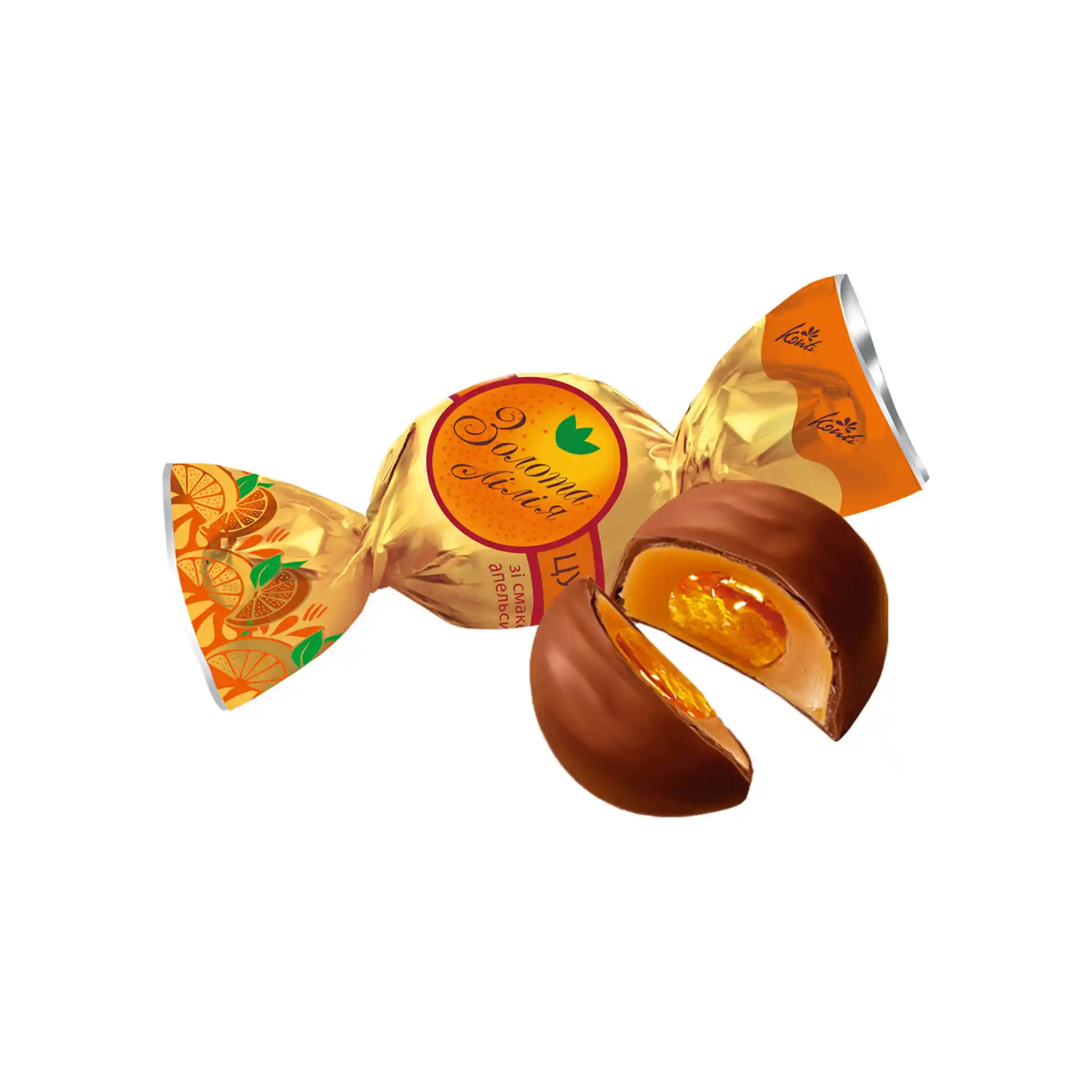 Konti "Golden Lily" bonbony karamelové s příchutí pomeranče, 180g/12ks