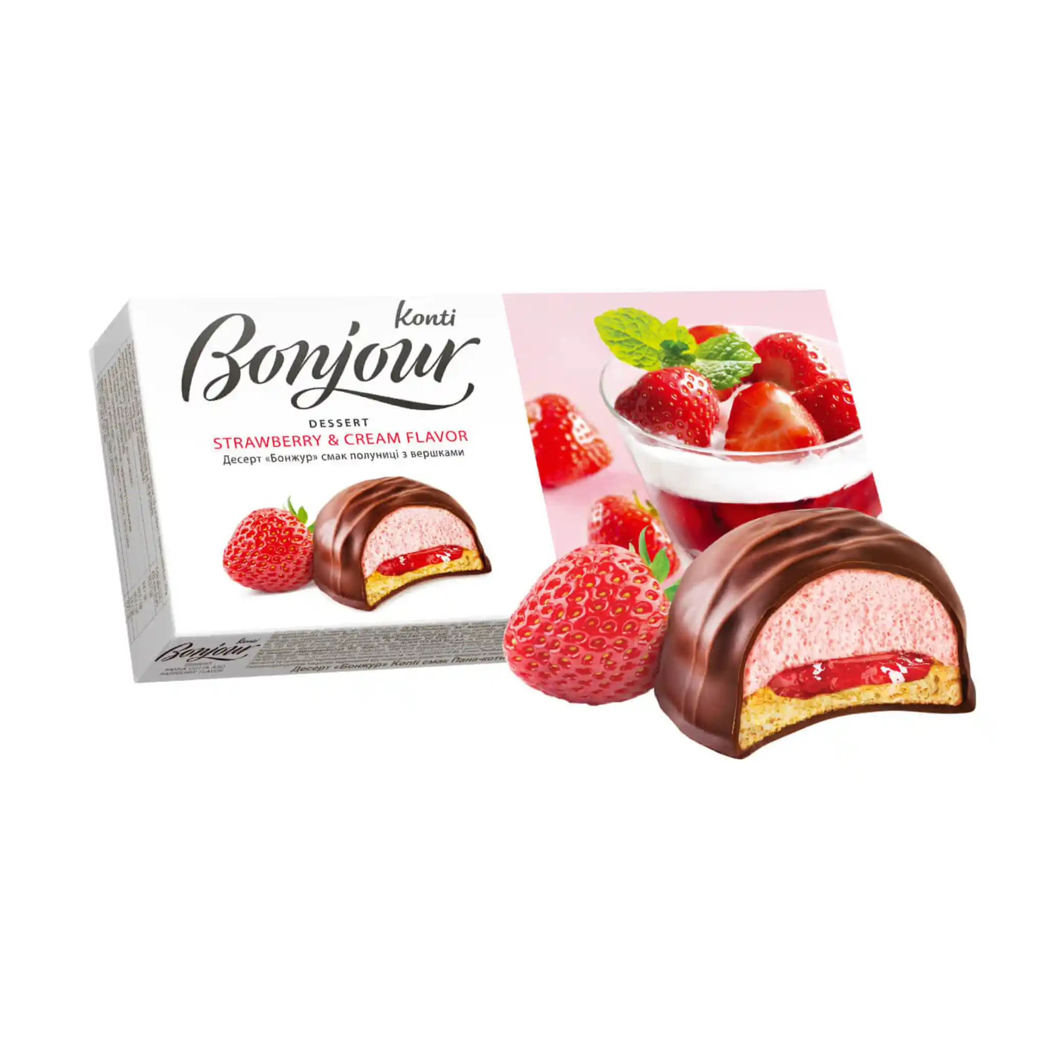 Konti  "Bonjour" dezert suflé s příchutí jahody, 232g/9ks