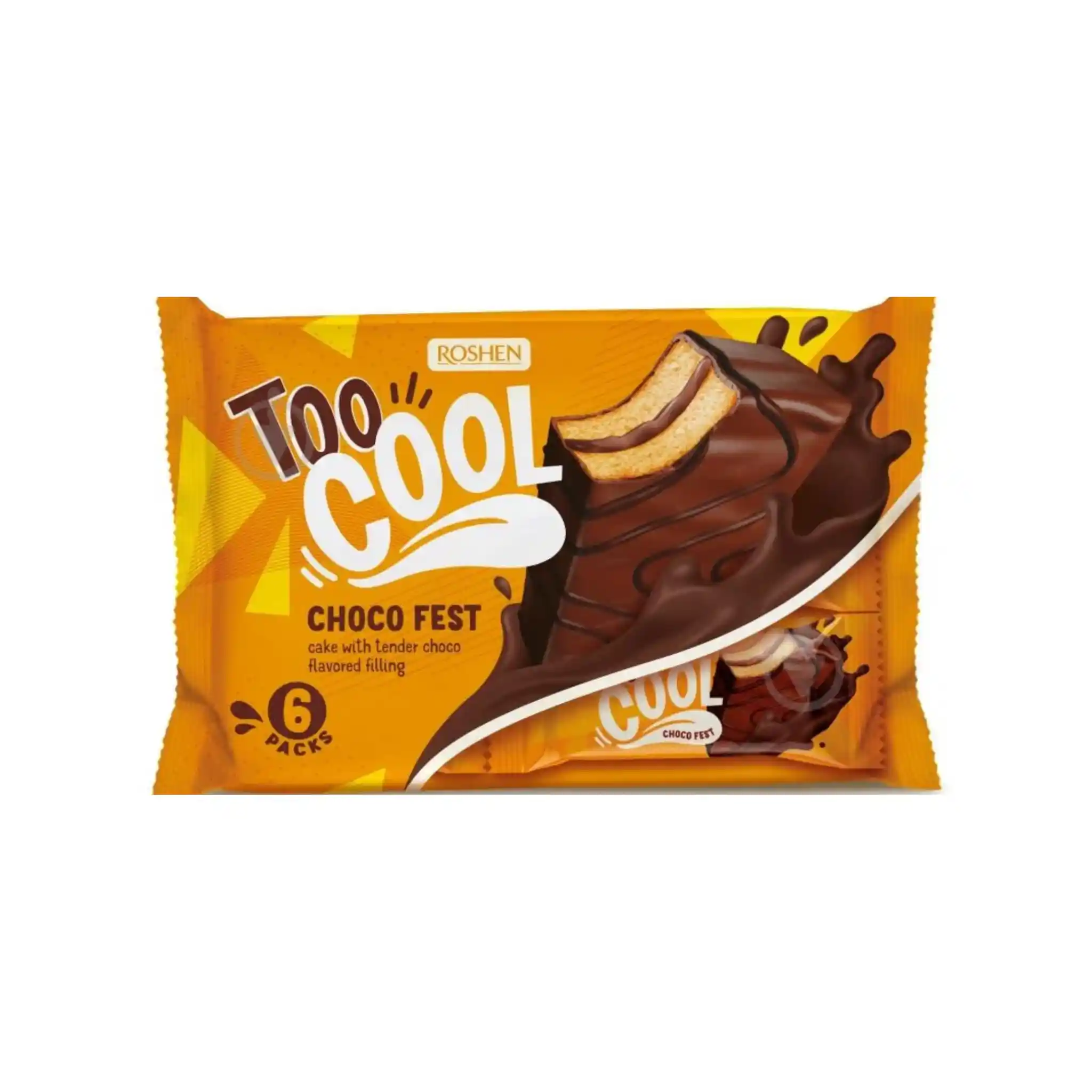 Roshen Piškotový dortík "Too Cool Choco Fest" s čokoládovým krémem, 270g/12ks