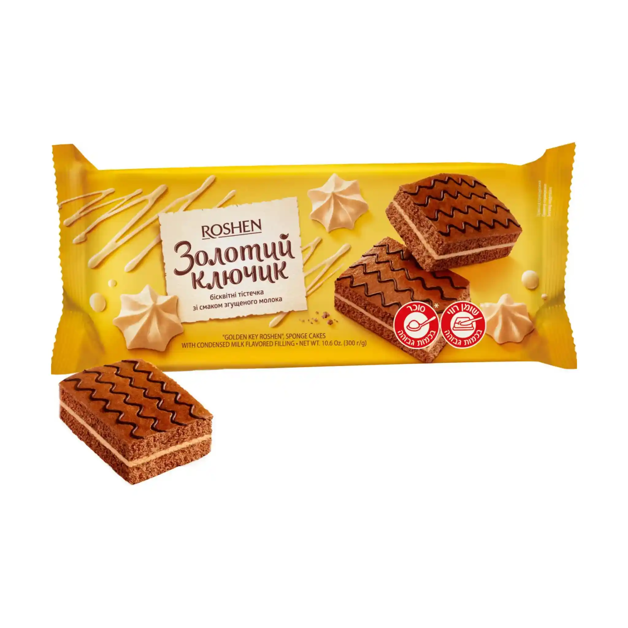 Roshen Roláda "Golden Key" s náplní z kondenzovaného mléka, 300g/9ks