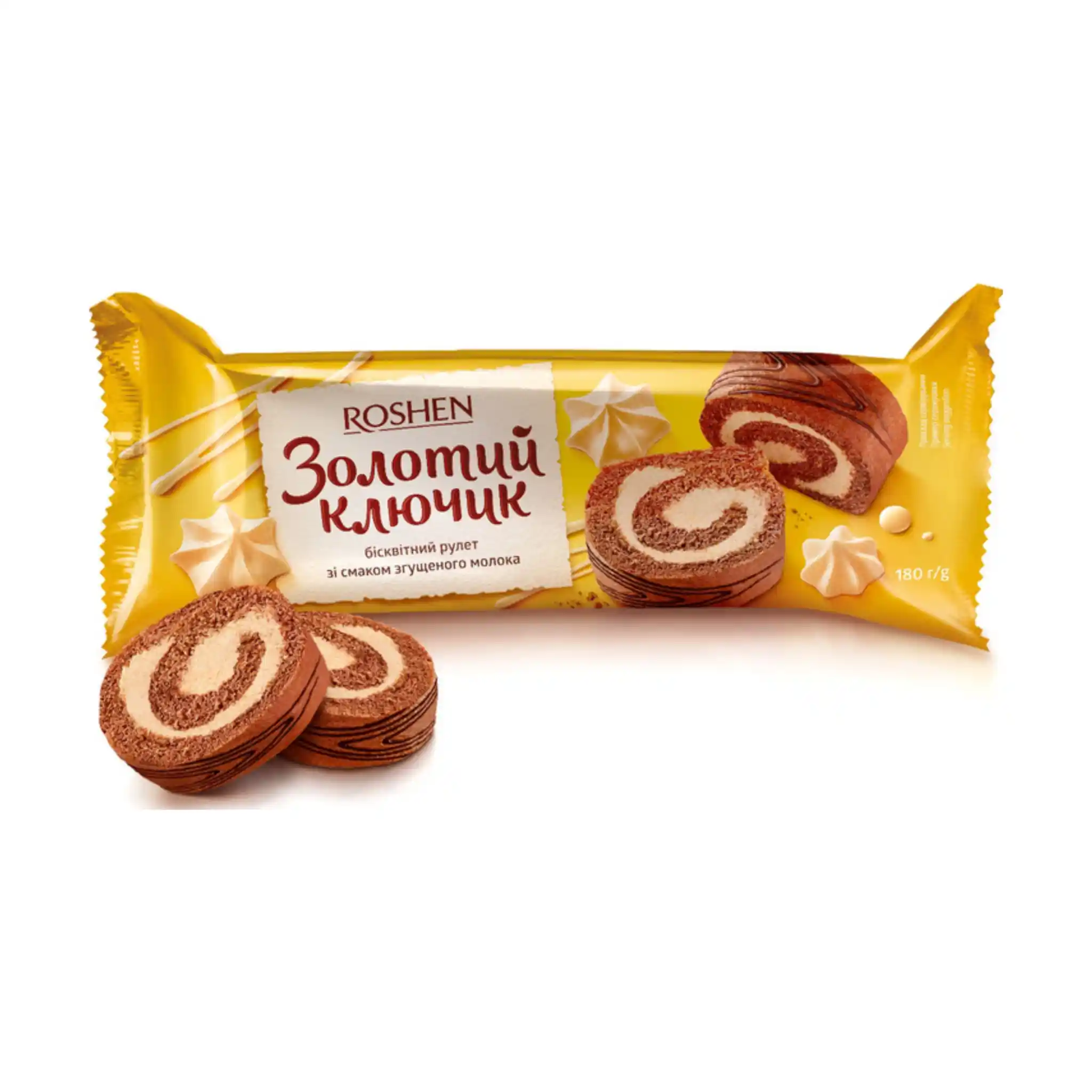 Roshen Roláda "Golden Key" s náplní z kondenzovaného mléka, 180g/14ks