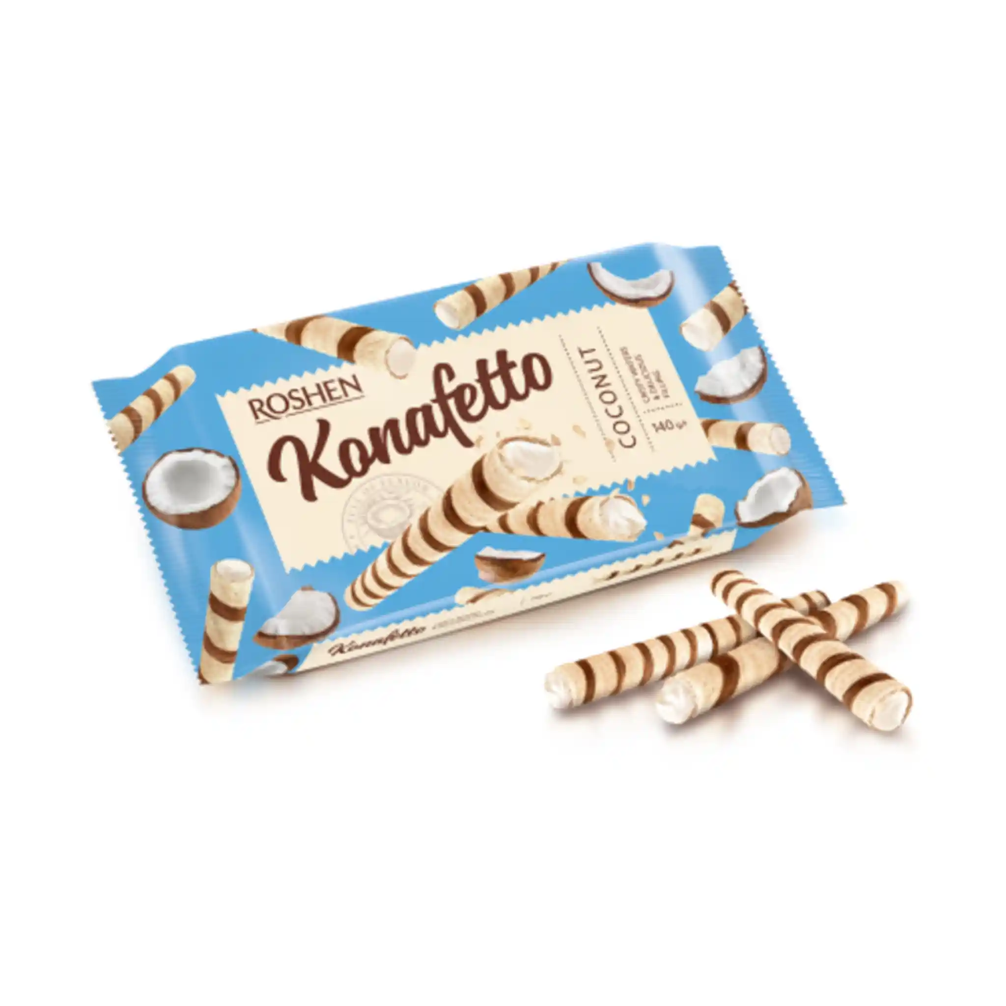 Roshen Oplatké trubičky "Konafetto" kokosové, 140g/15 ks