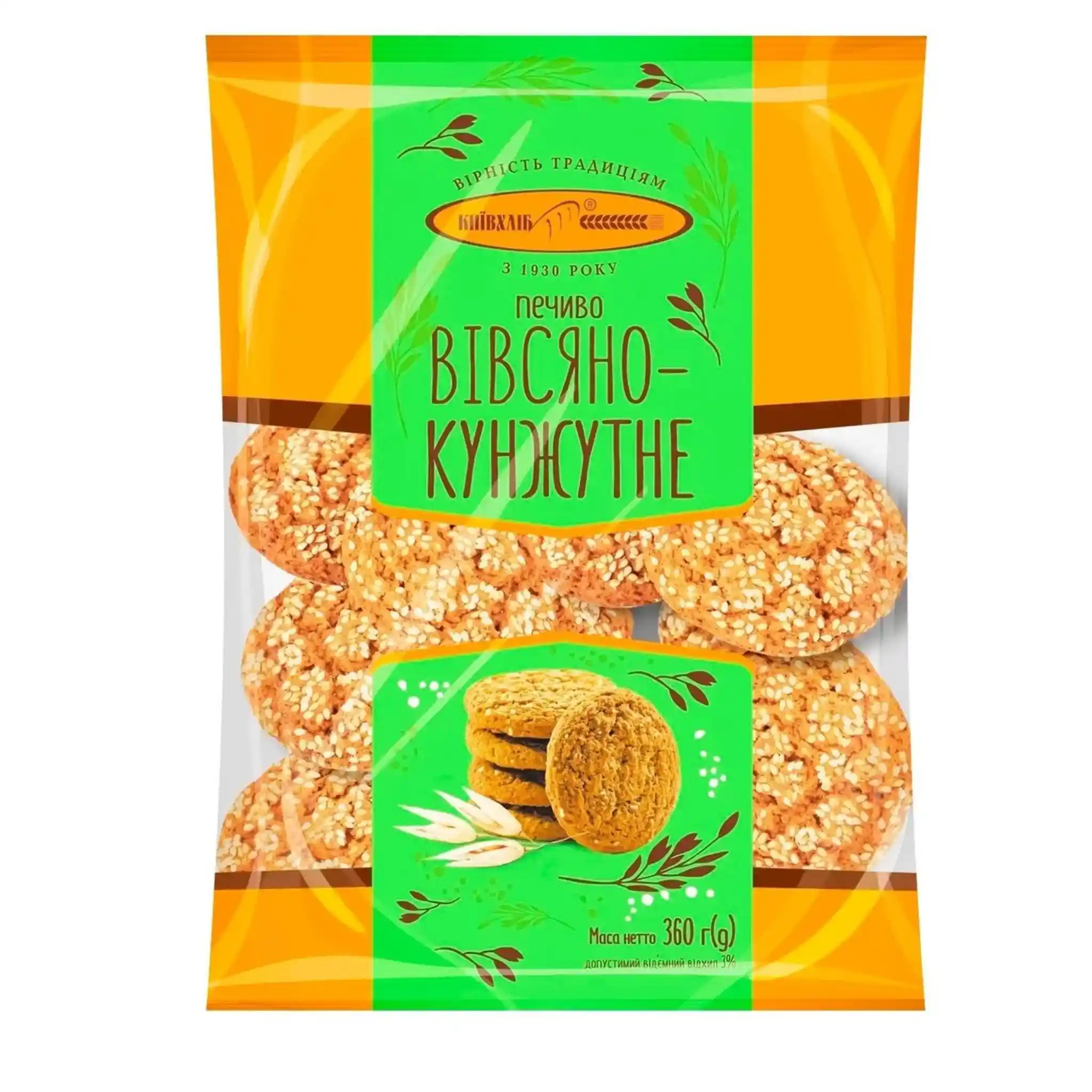 KievChlib Sušenky "Ovesné s sezamem", 360g/10ks