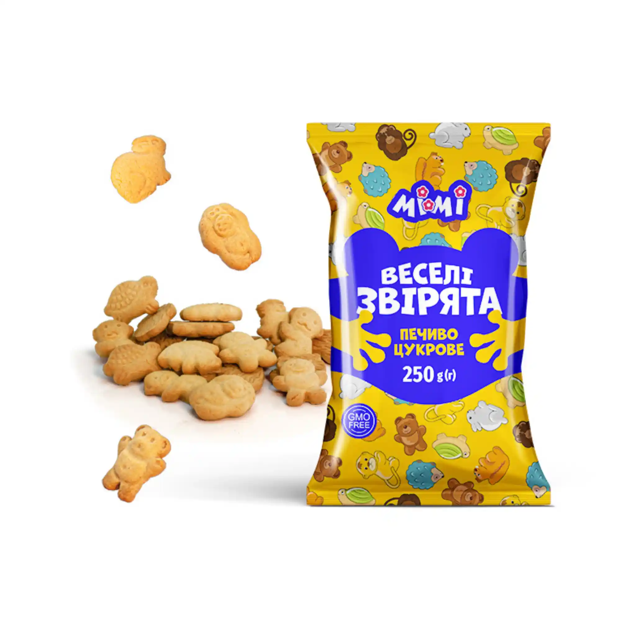 ES Cukrové sušenky "Veselé zvířátka Mi-Mi", 250g/12 ks