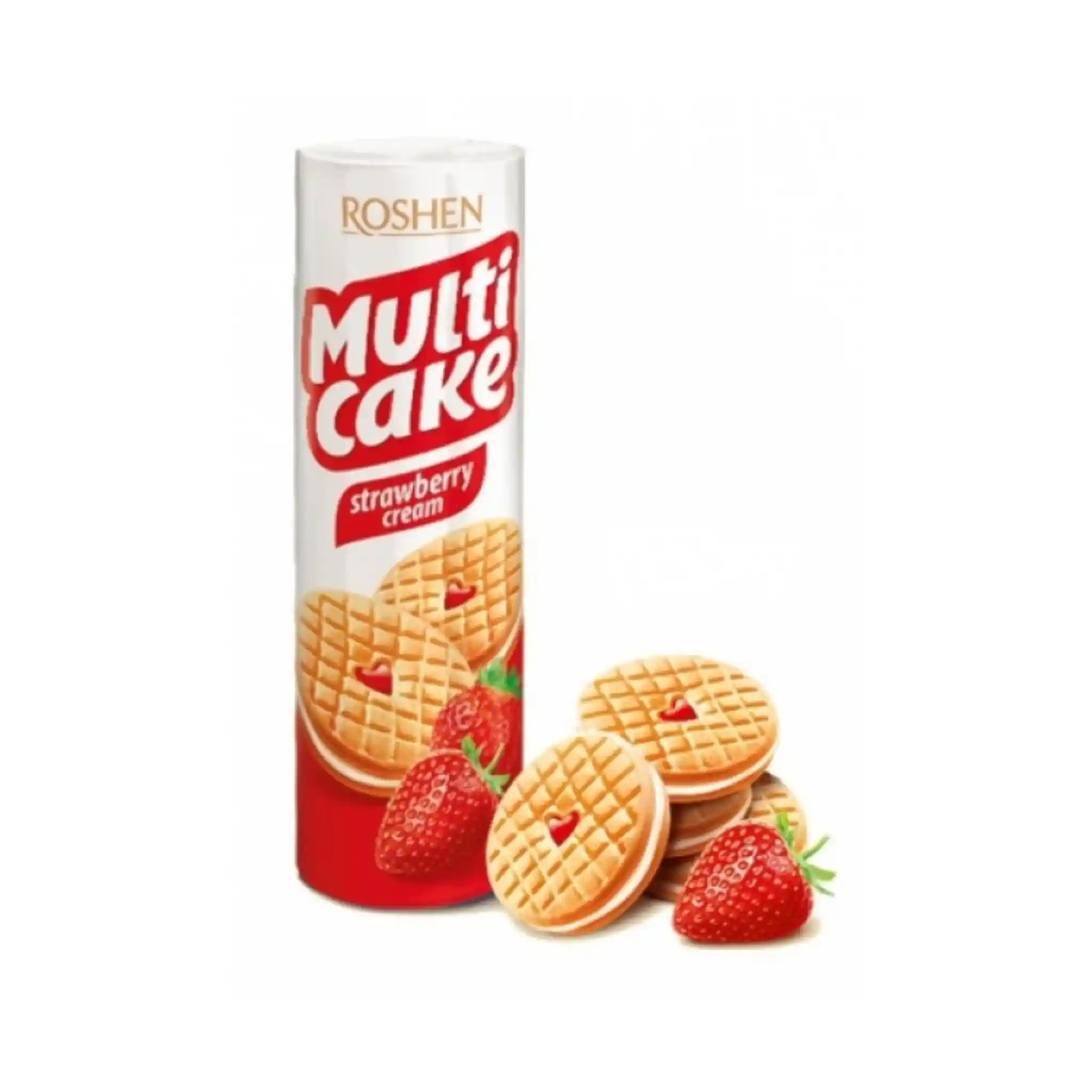 Roshen Sušenky "Multicake" s náplní "Jahodvý krem", 180g/28ks