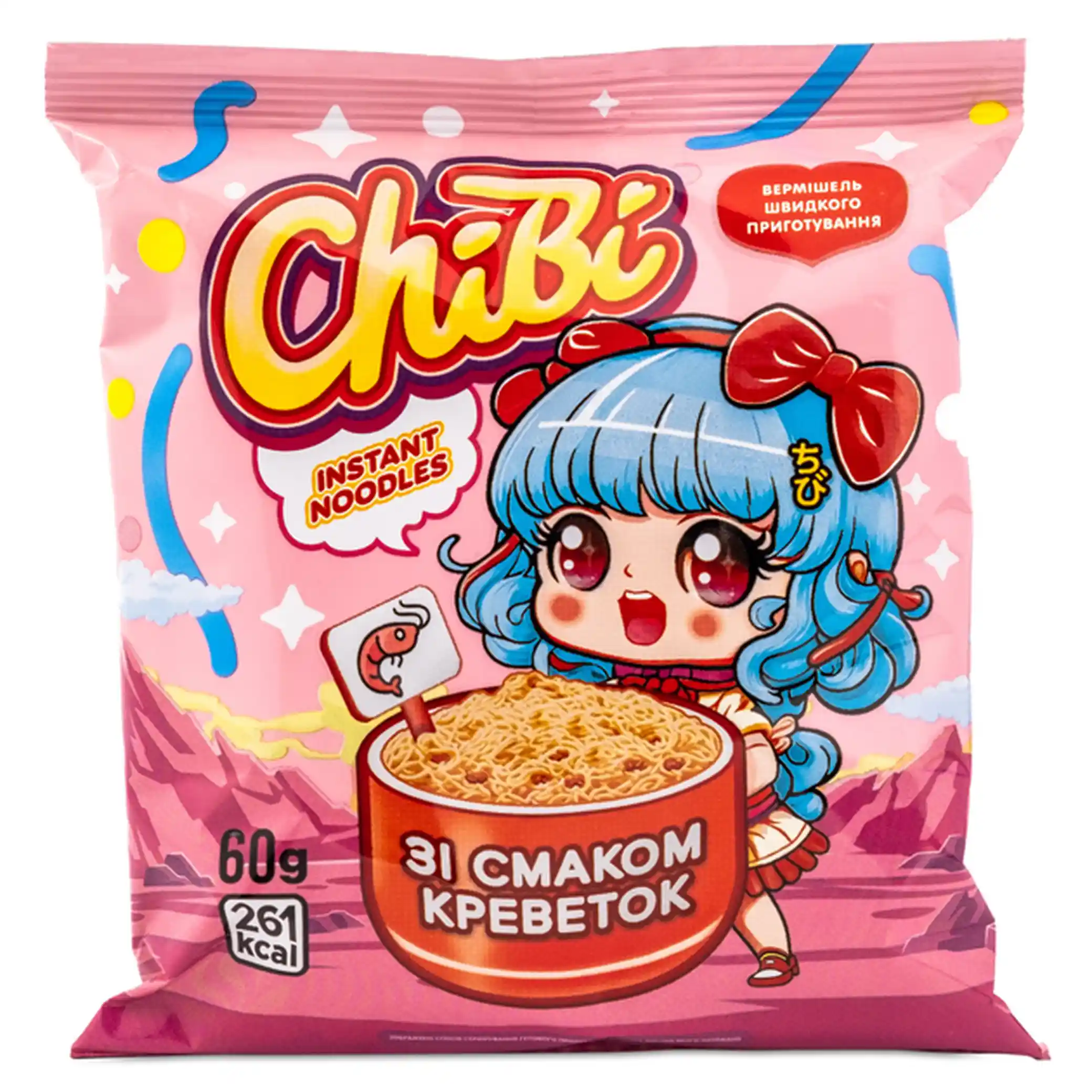 ChiBi Instantní nudle krevetové, 60g/60ks