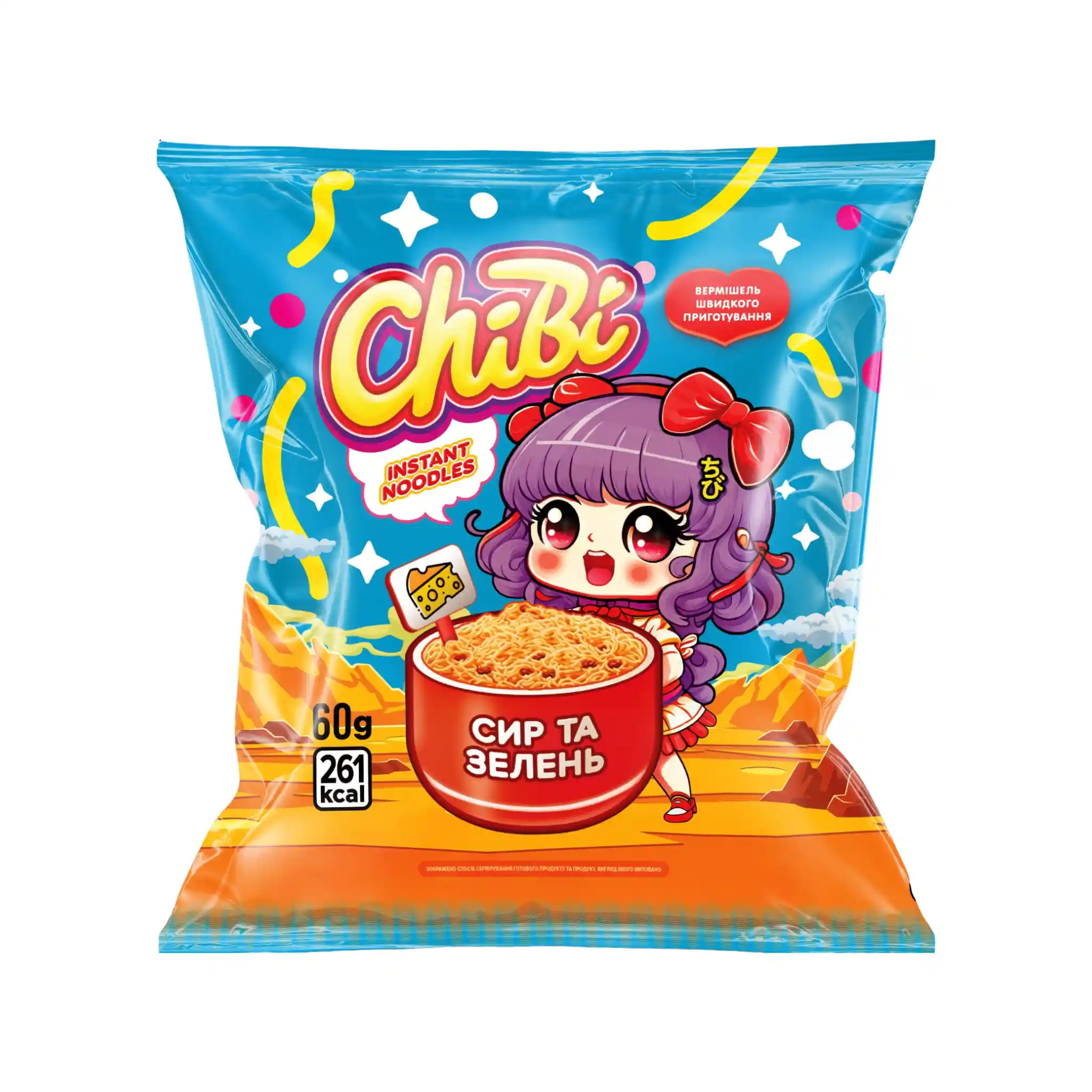 ChiBi Instantní nudle sýr a bylinky, 60g/60ks