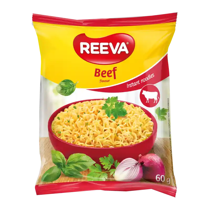 Reeva Instantní nudle hovezi, 60g/60ks
