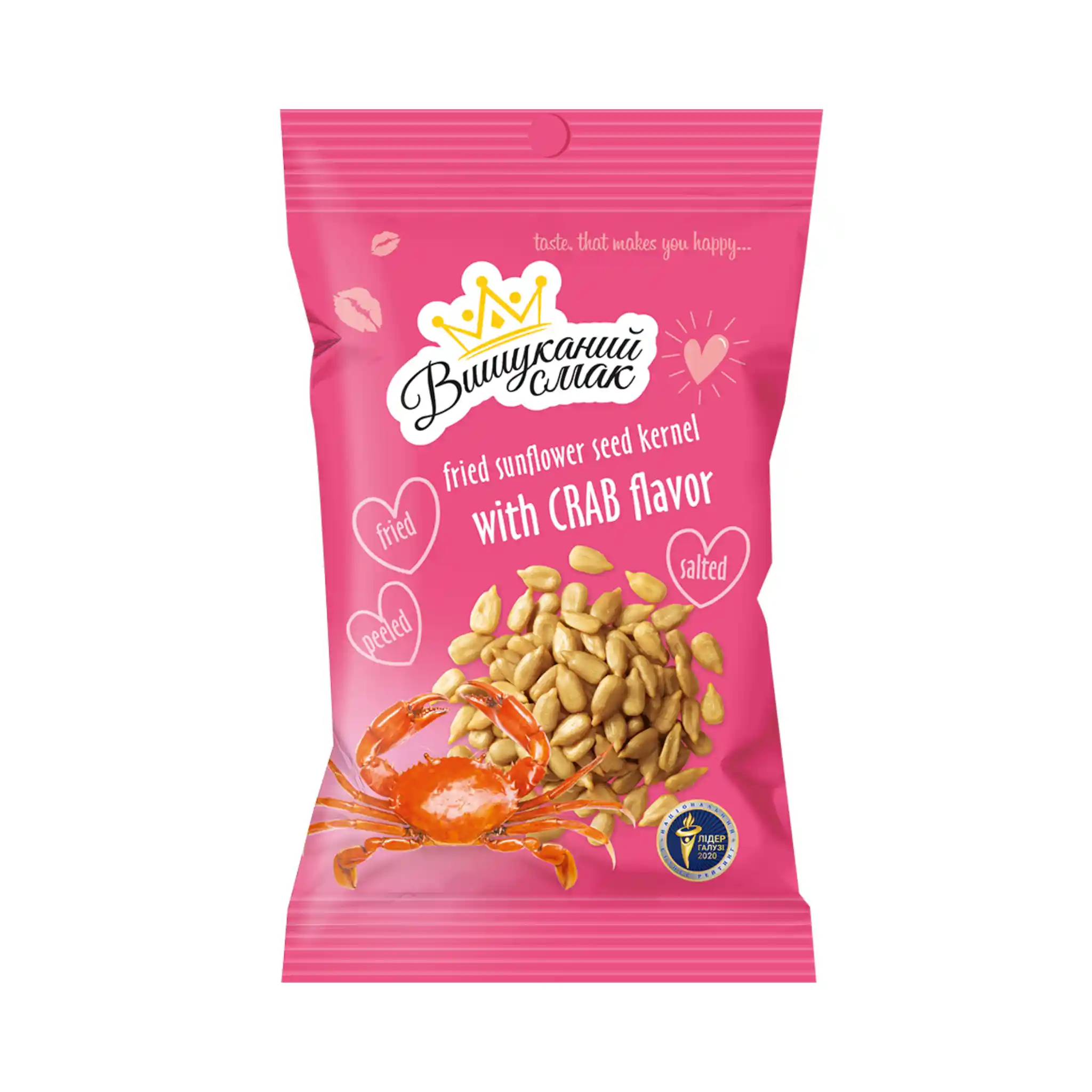 VS Slunečnicová semínka loupaná pražená solená s příchutí kraba, 80g/20ks