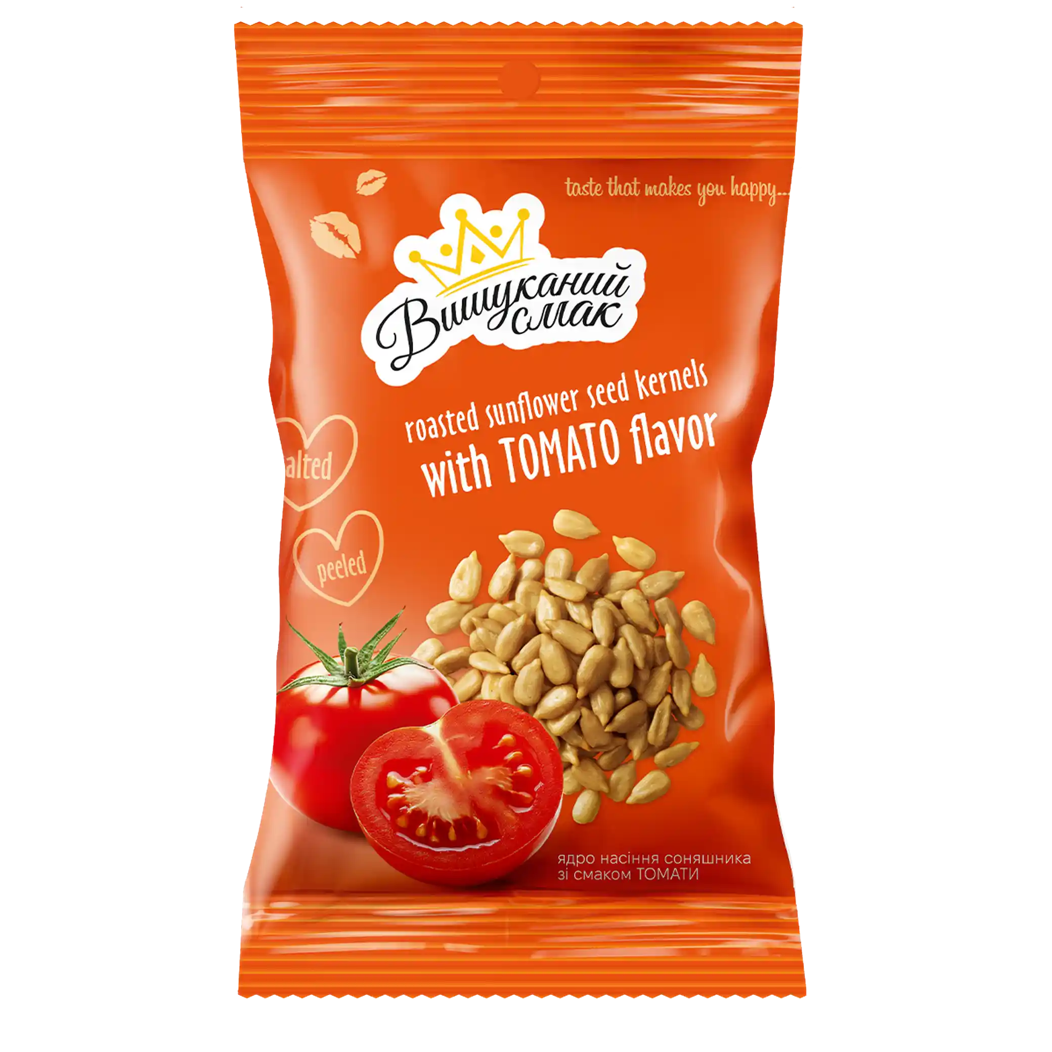 VS Slunečnicová semínka loupaná pražená solená s příchutí rajčete, 80g/20ks