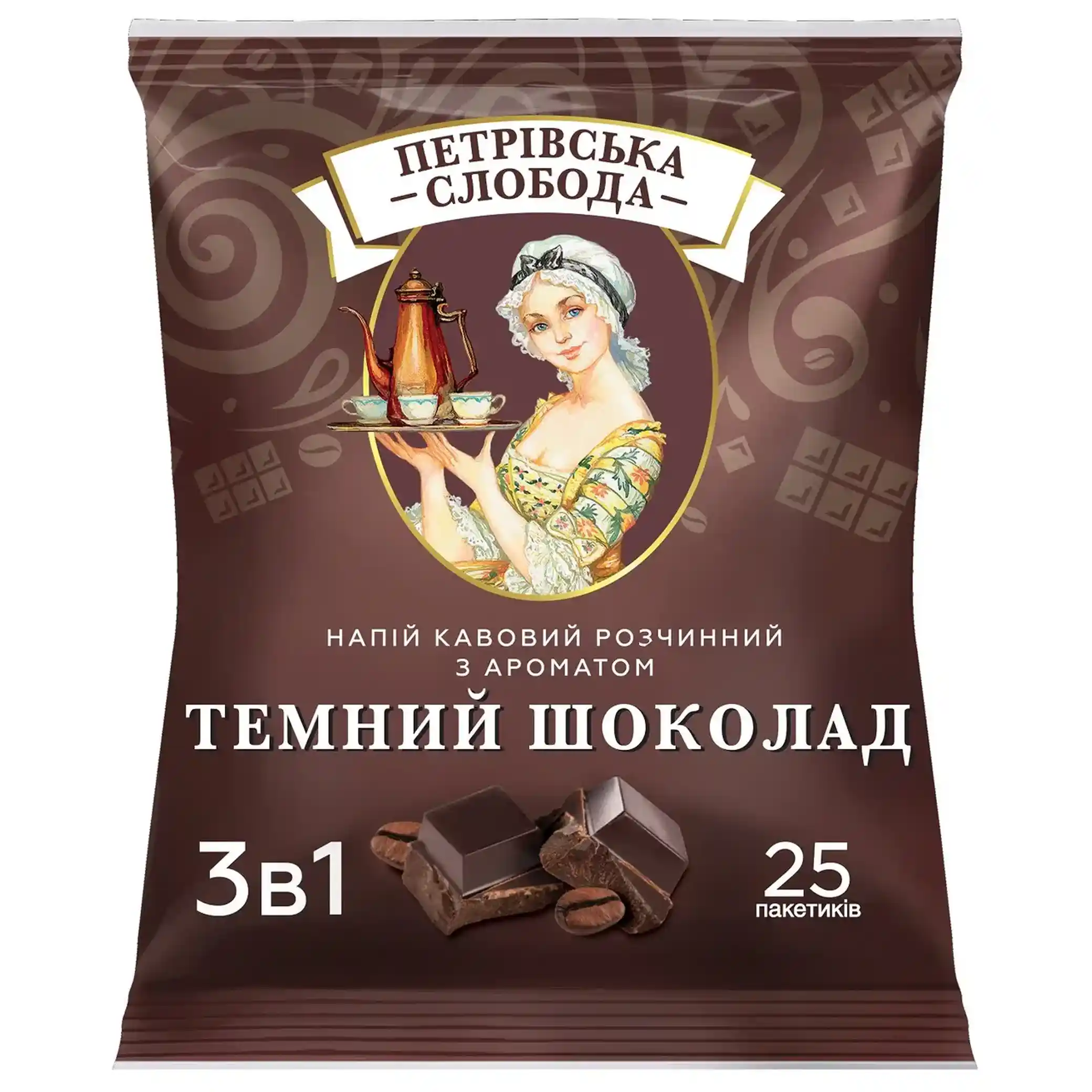 "Petrovskaya Sloboda" Instantní kávový nápoj 3v1 s příchutí tmavé čokolády, 18g/ 25 ks