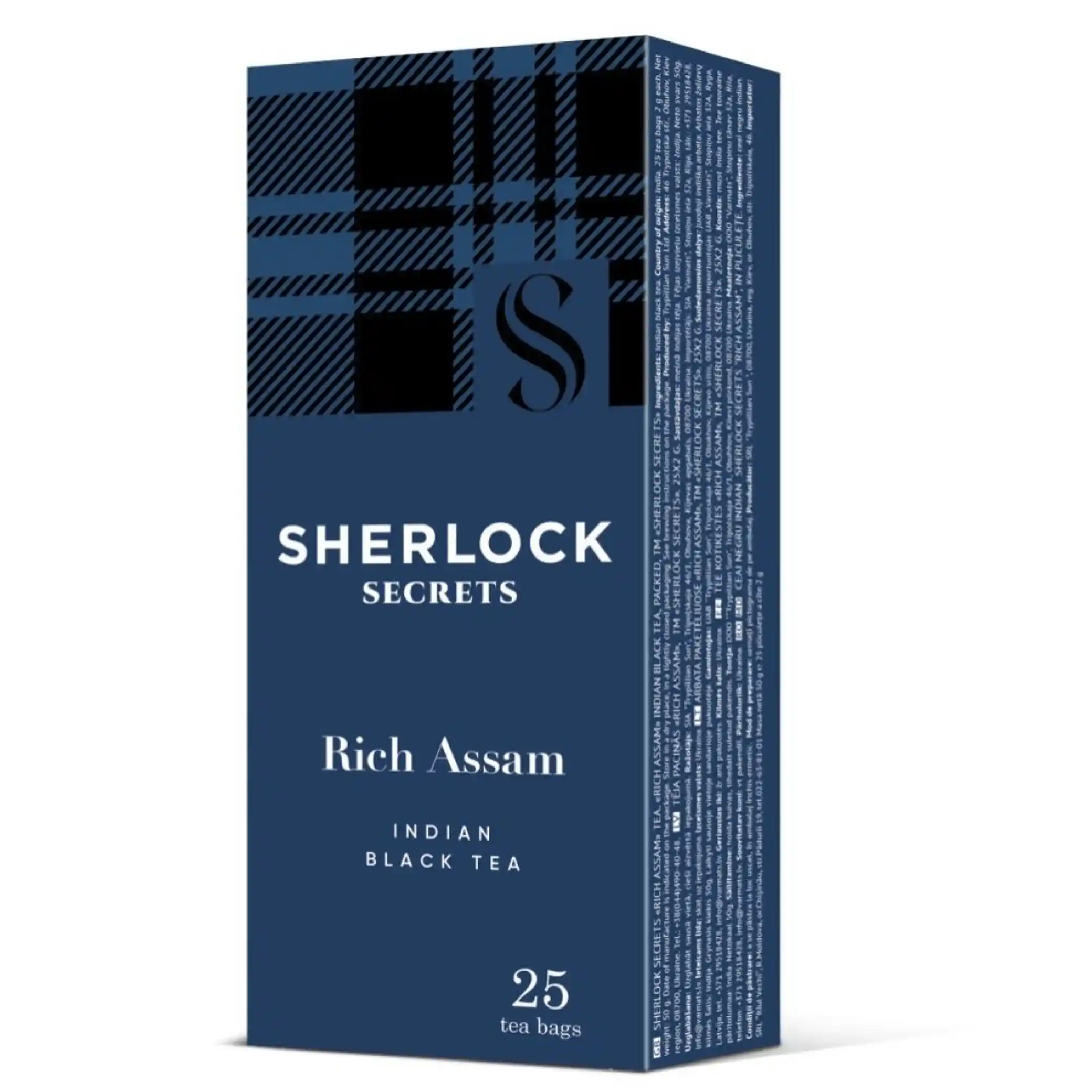 Sherlock Secrets Černý čaj indický „Rich Assam“, v sáčcích, 25 × 2 g/18 ks