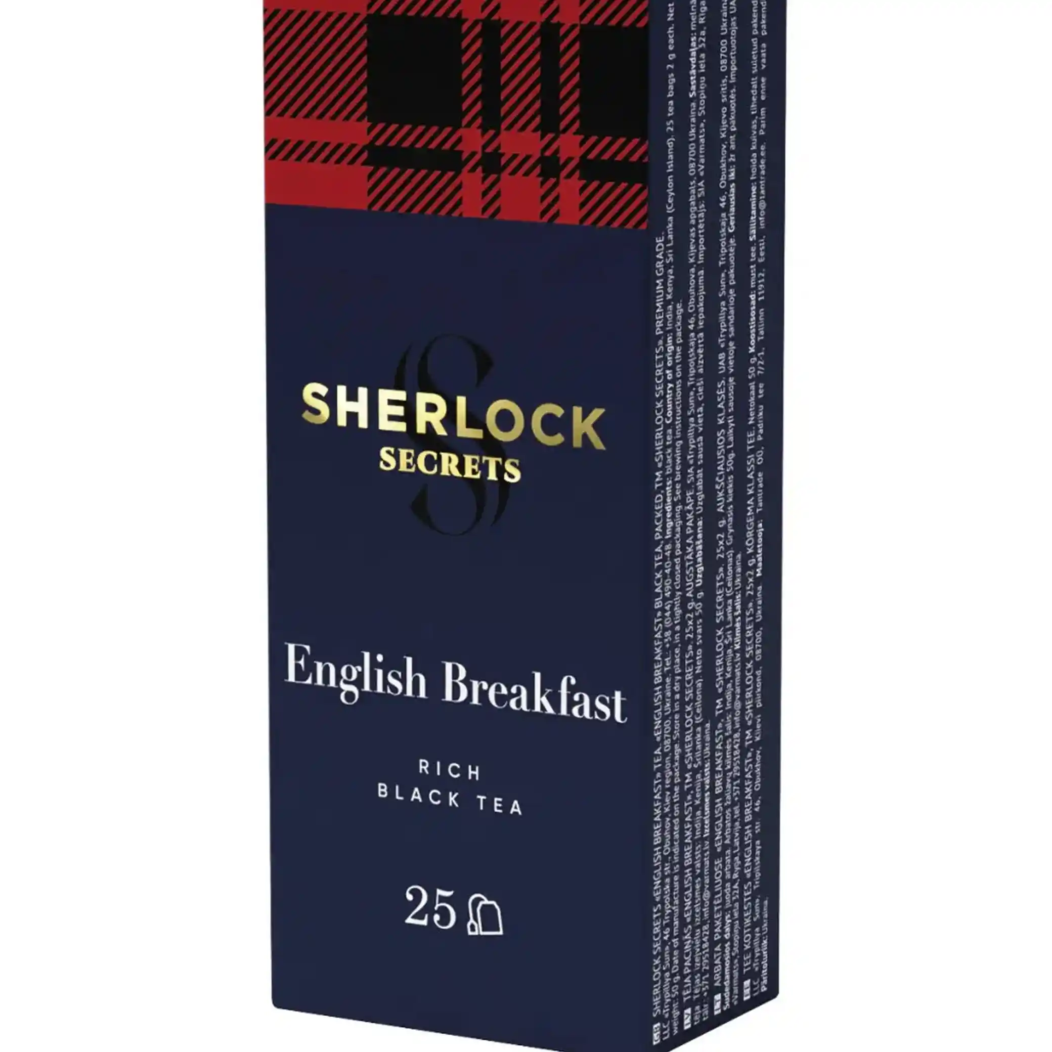 Sherlock Secrets Černý čaj „English Breakfast“, v sáčcích, 25 × 2 g/18 ks