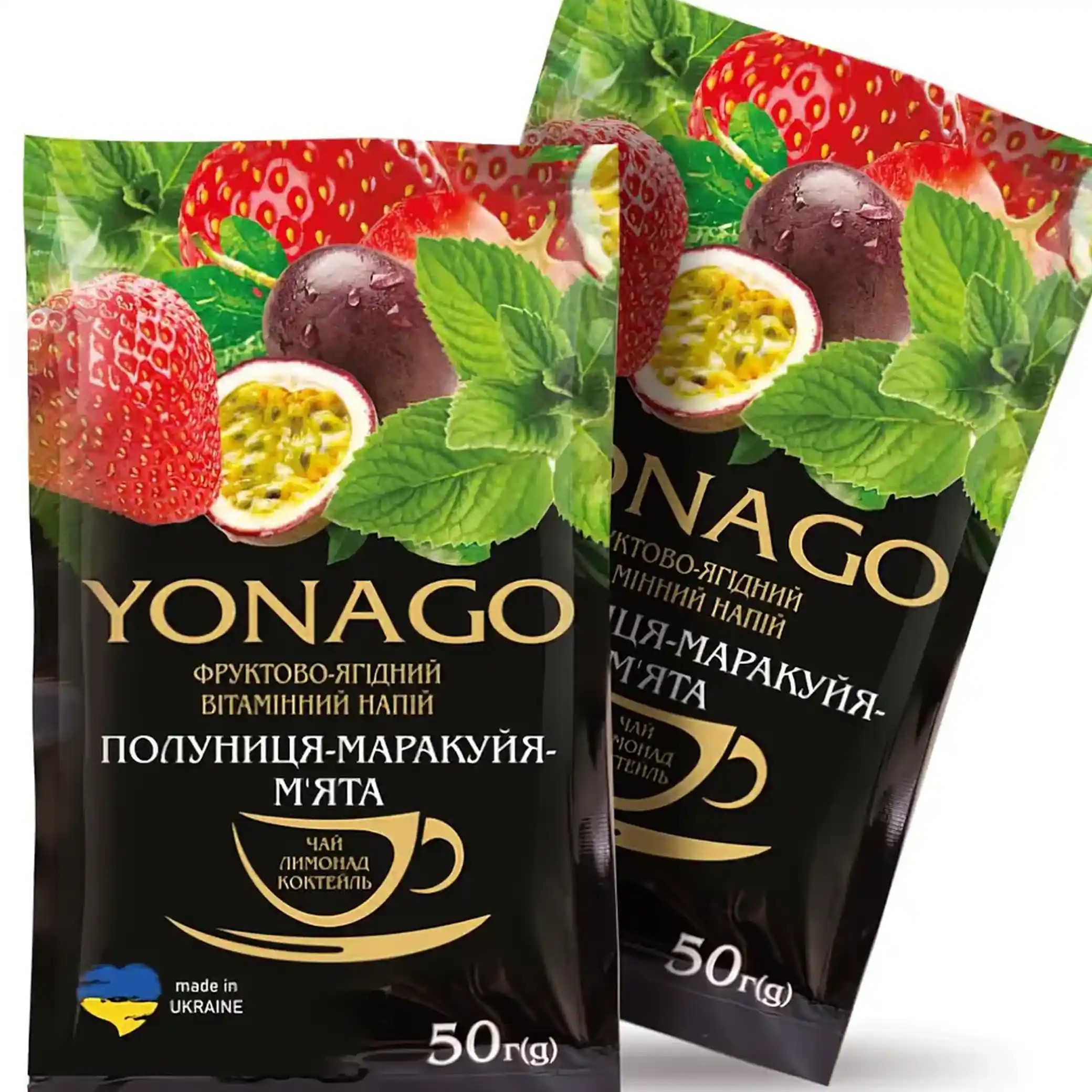 YONAGO Koncentrát nápoje „Čaj Jahoda–Maracuja–Máta“ 50g/ 20 ks