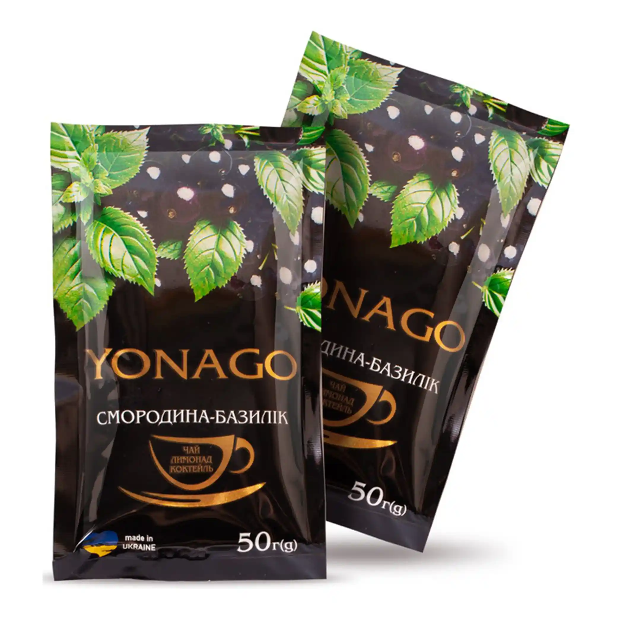 YONAGO Koncentrát nápoje „Čaj Černý rybíz–Bazalka“ 50g/ 20 ks