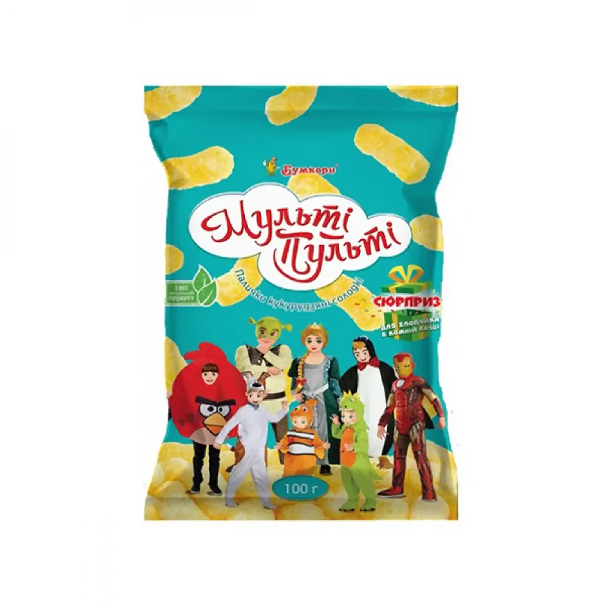 Boomcorn Kukuřičné křupky "Multi Pulti" pro chlapce, 100g/12kus