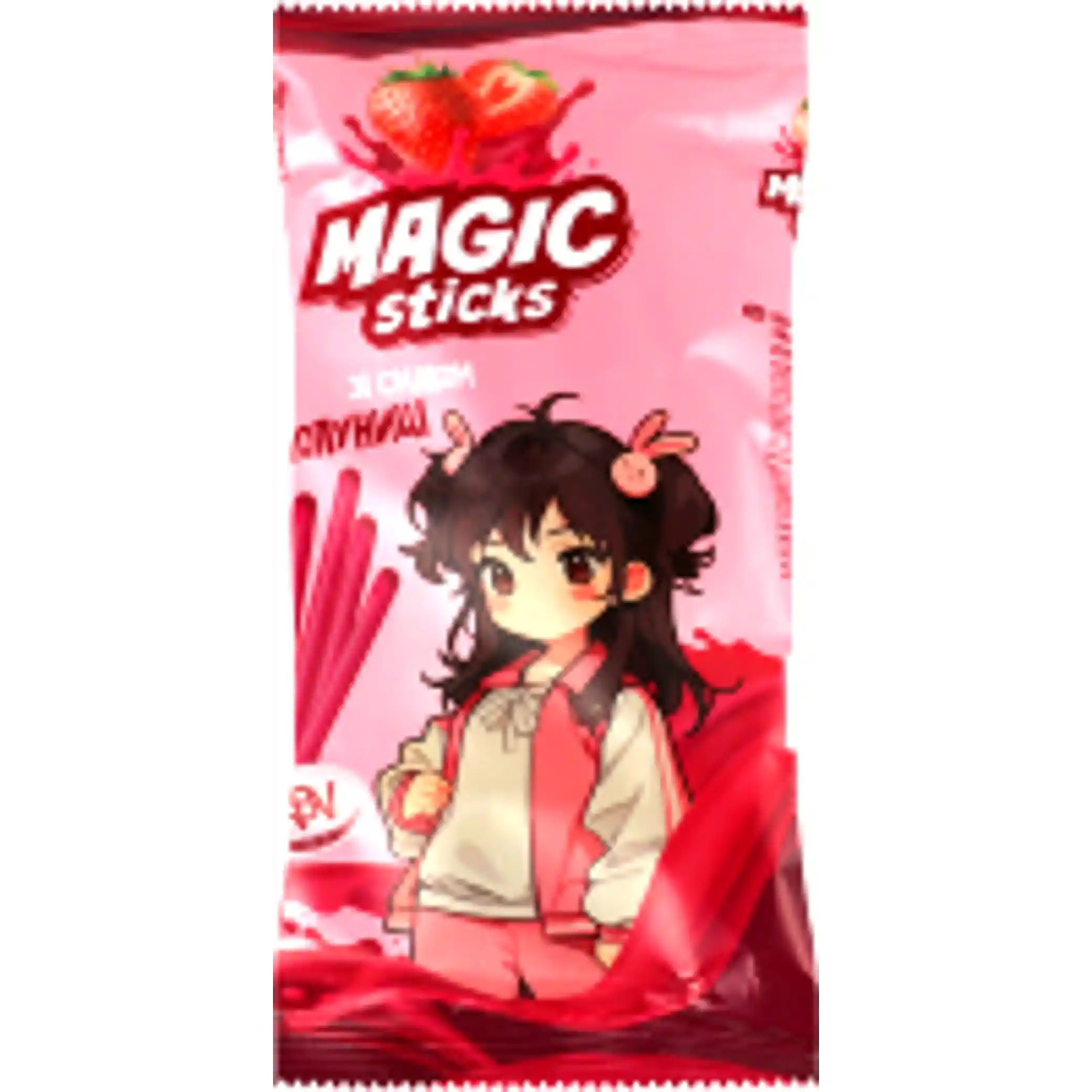 KBV Slámka v polevě „Magic Sticks“ s jahodovou příchutí, 60g/26ks