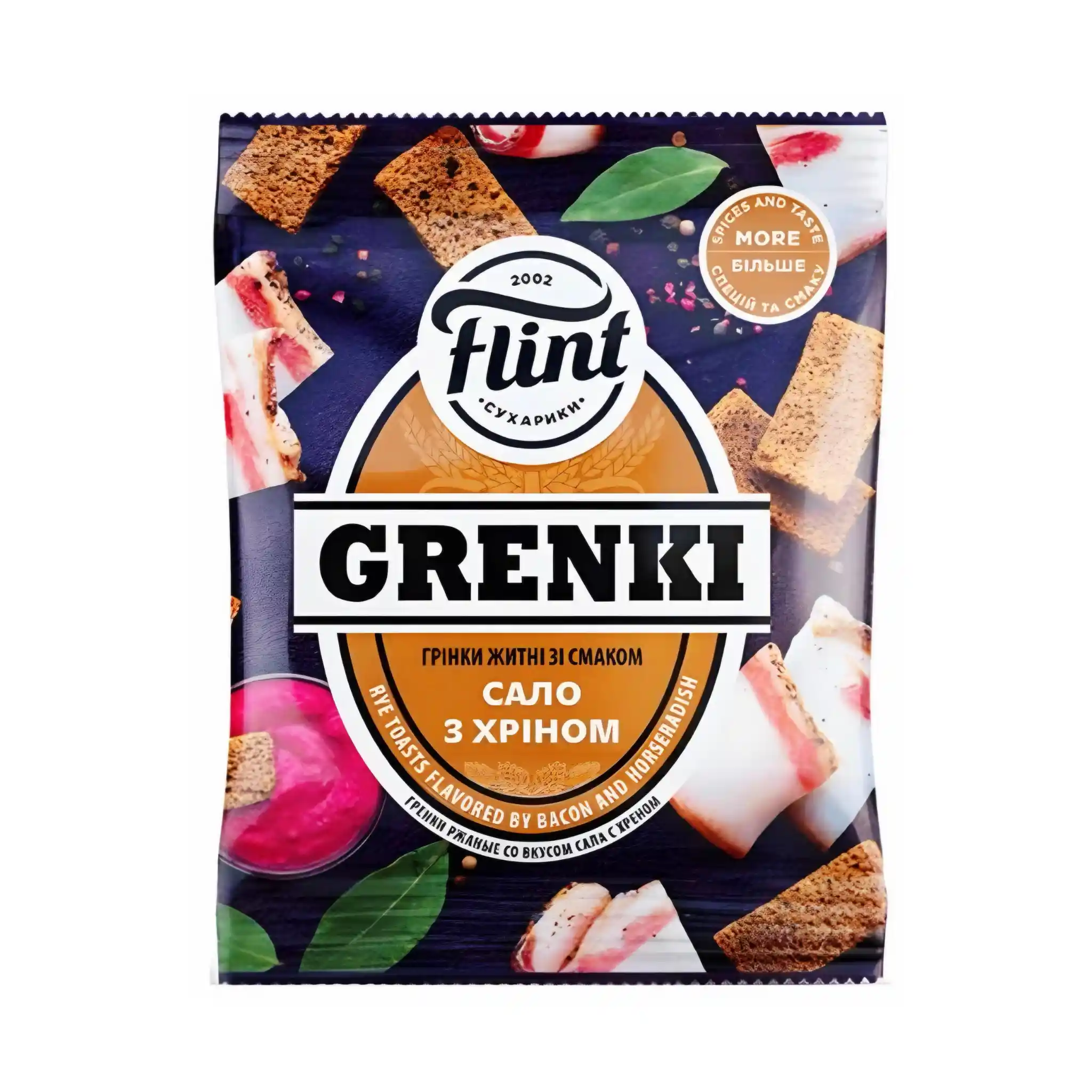 Flint Krutony (grenki) s přichutí špeku s křenem, 70g/70ks