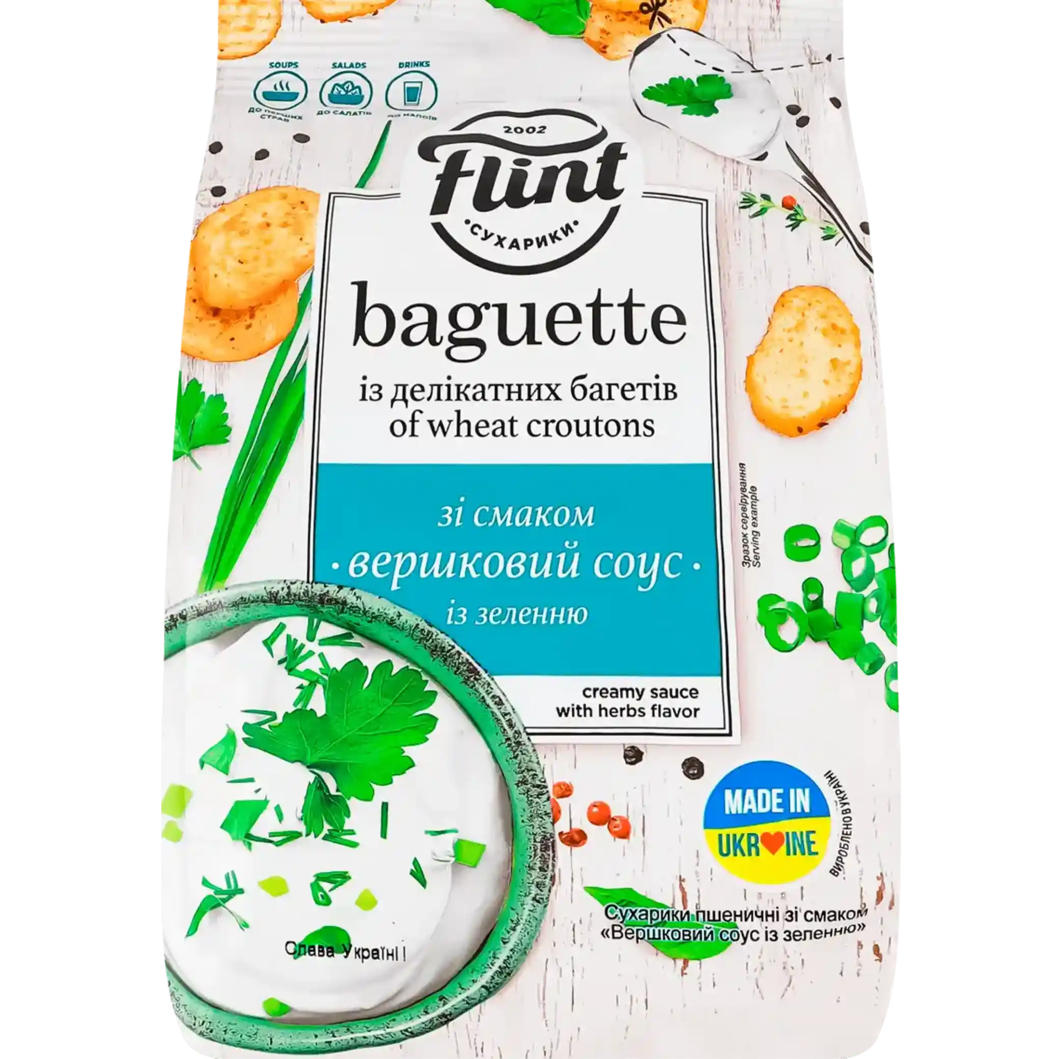 Flint Baguette Suchariky se smetanovou omáčkou a bylinkovou příchutí, 120g /12 ks