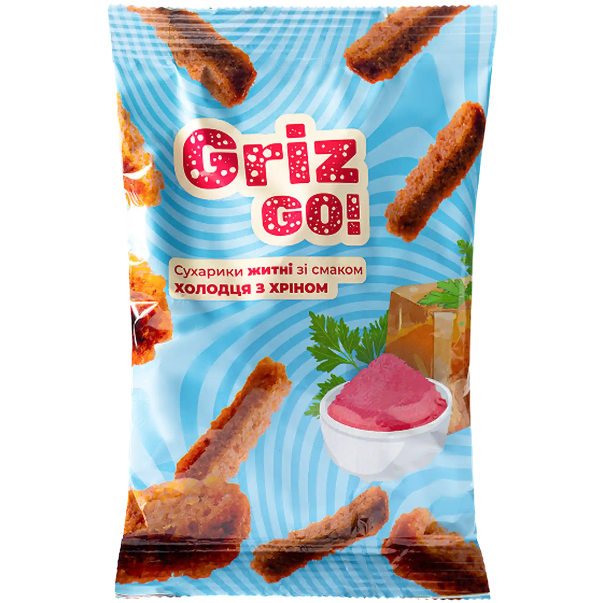 "GrizGo" Suchariky s příchutí studence s křenem, 100 g × 40 ks