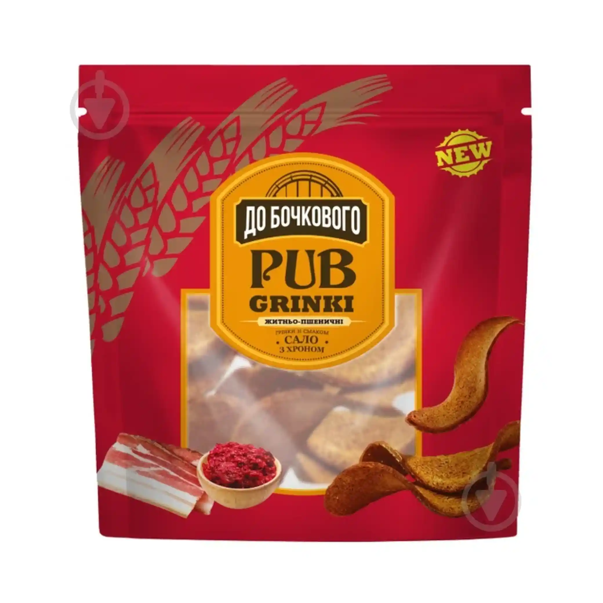 Flint Do bochkovogo Žitno pšeničné (grenki) zvlněný s přichutí špeku s křenem, 90g/8ks