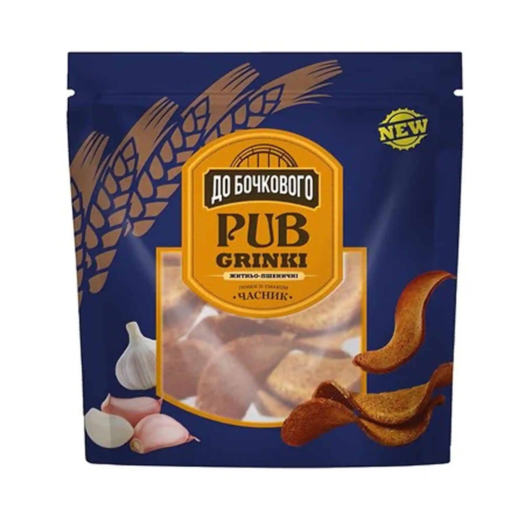 Flint Do bochkovogo Žitno pšeničné (grenki) zvlněný s přichutí česneku, 90g/8ks