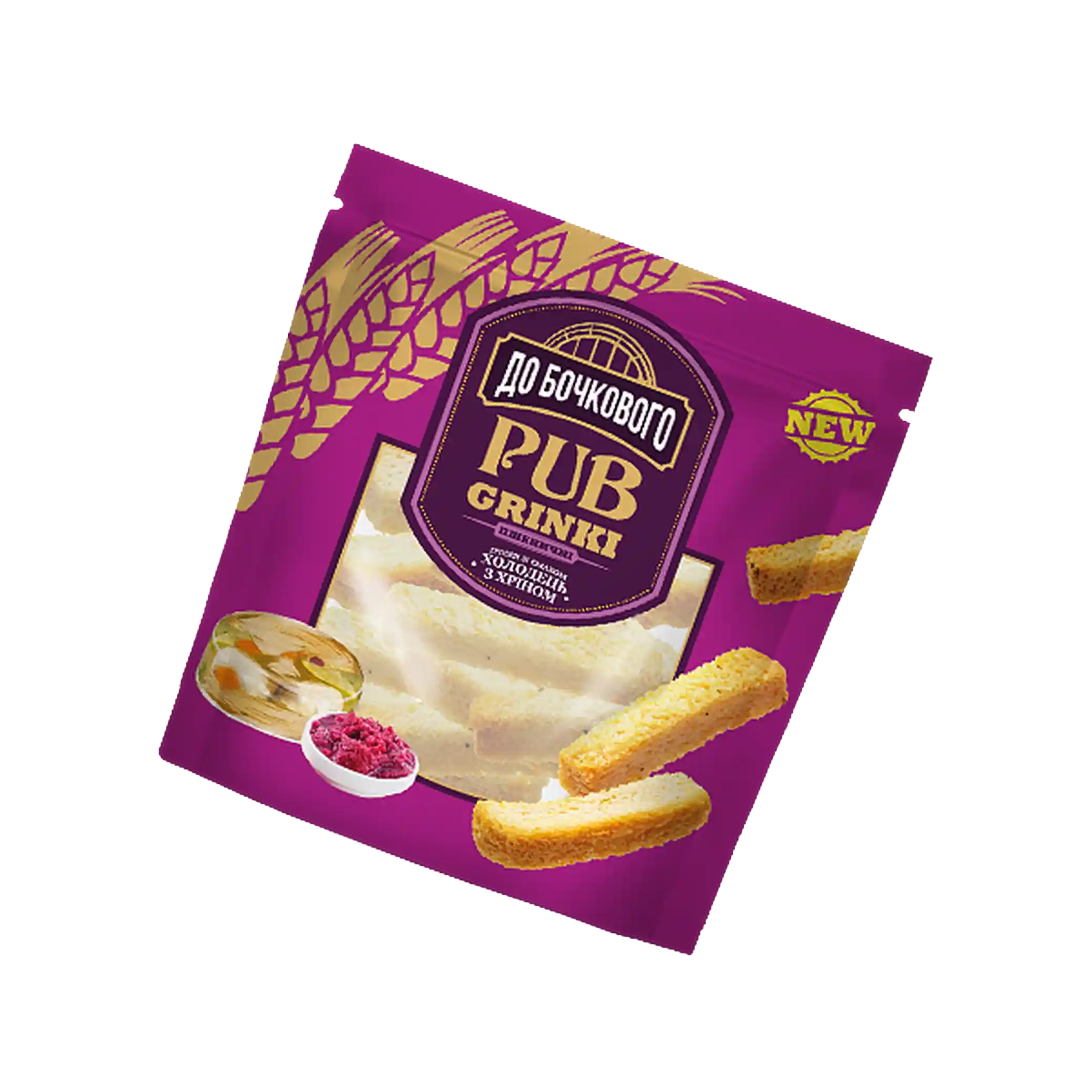 Flint Do bochkovogo Pšeničné krutony (grenki) s přichutí sulcu s křenem, 130g/30ks