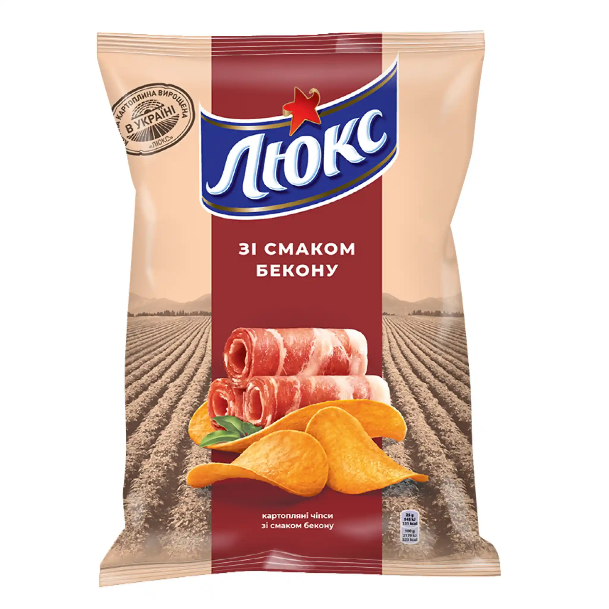 LUX Chipsy bramborové s příchutí slaniny (bekon), 125 g/22 ks