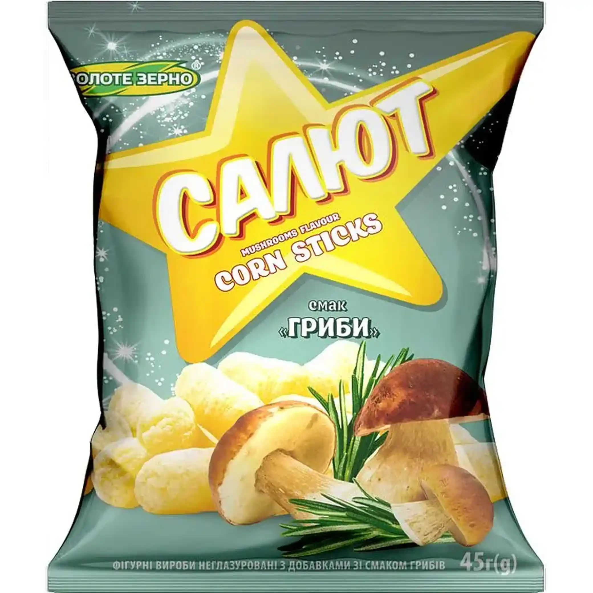 ZZ Kukuřičné křupky "Salut" s příchutí hub, 45g/30ks