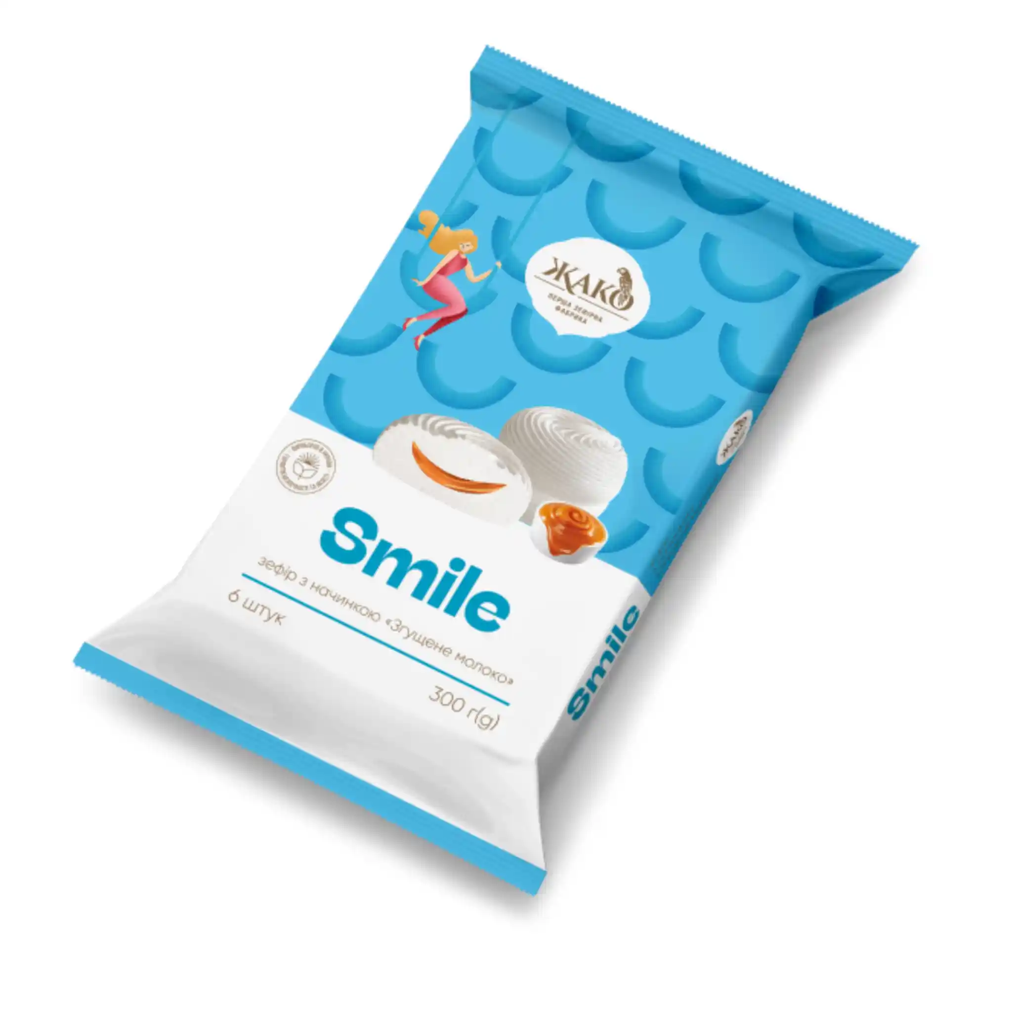 Žako Smile Zefír s náplní z karamelizovaného kondenzovaného mléka, 300g/10ks