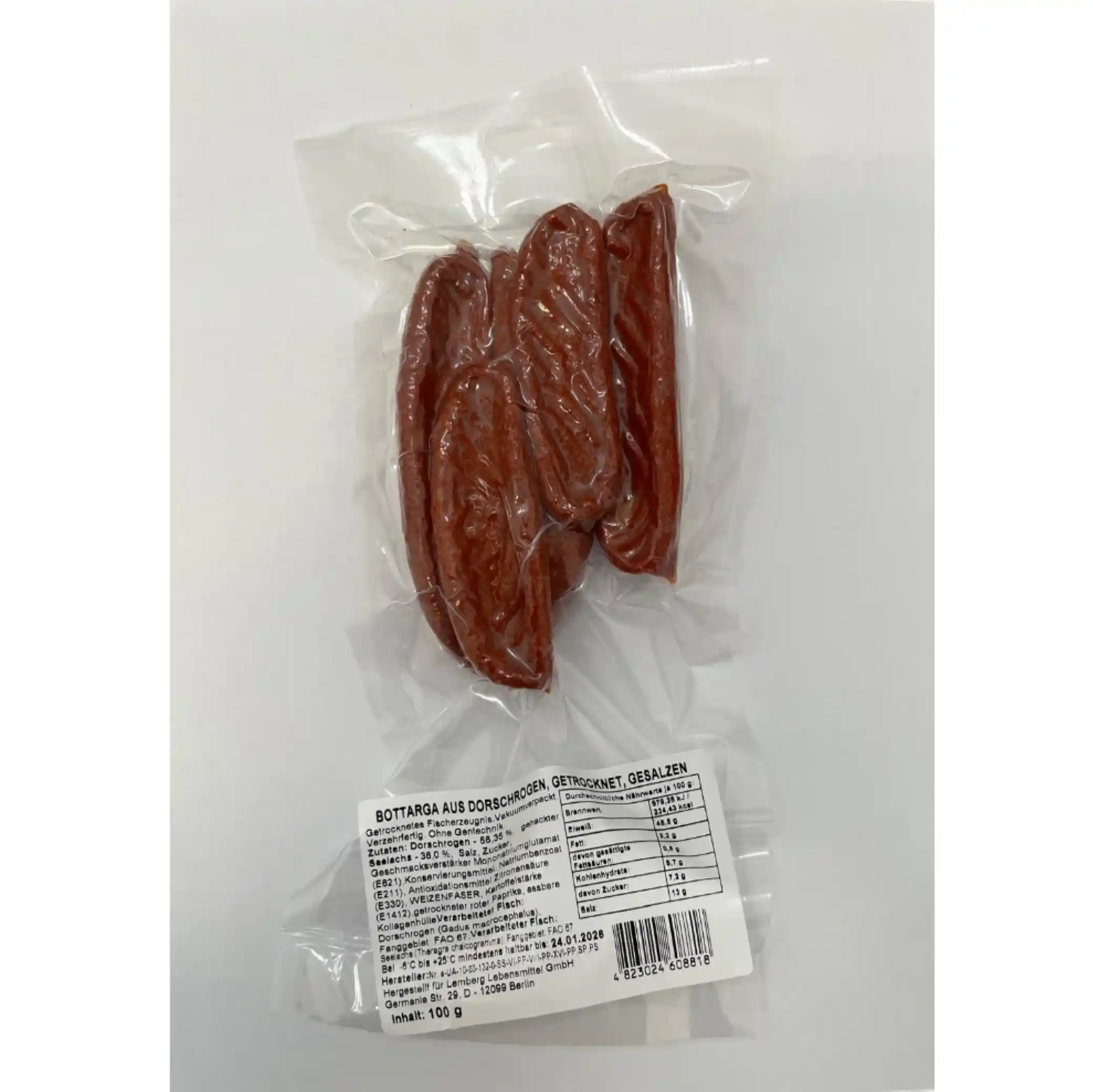 Lemberg Bottarga z jiker tresky, sušená, solená, 100 g/20 kus