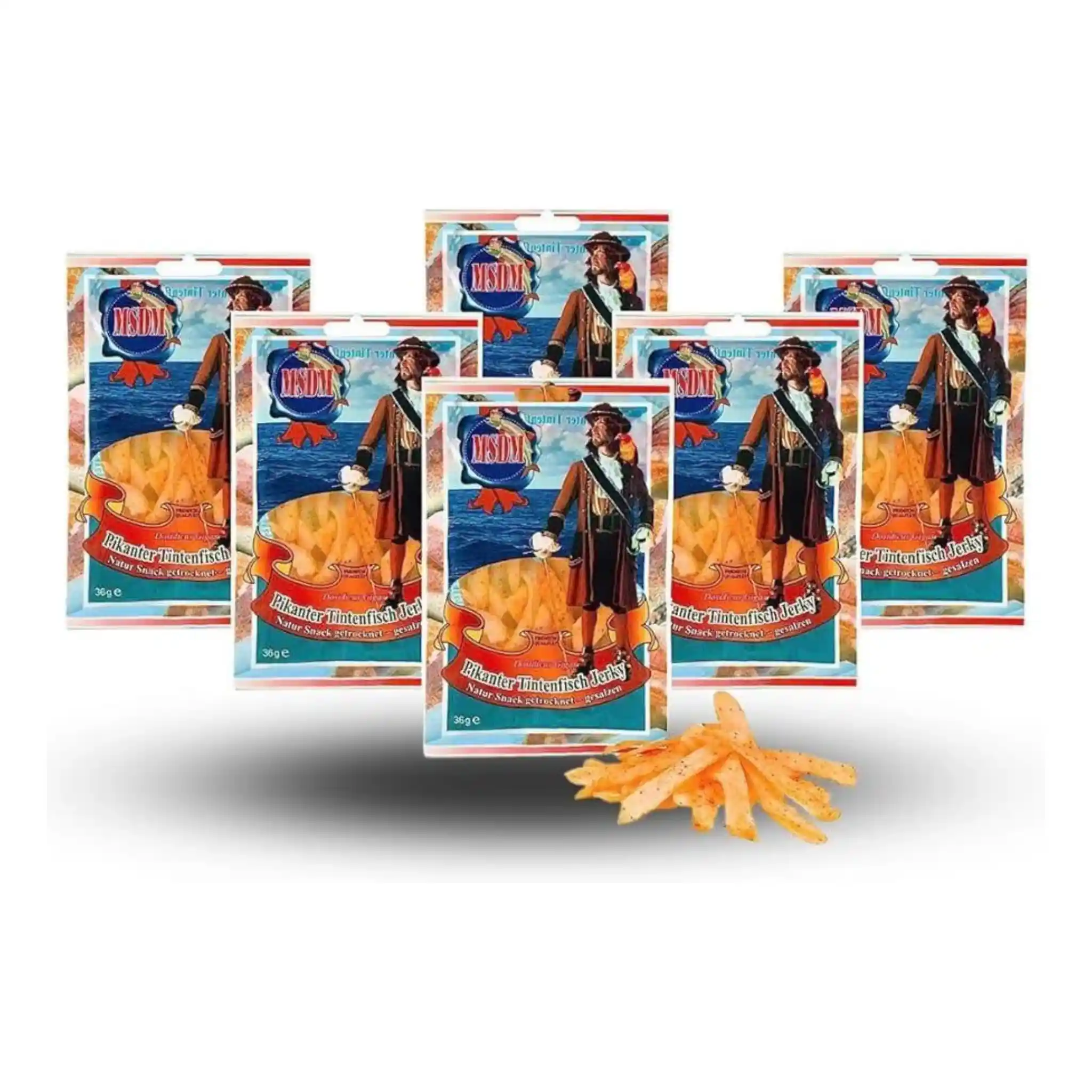 Pirát Proužky ze sušeného kalamárů s chilli (2300), 36 g/25ks