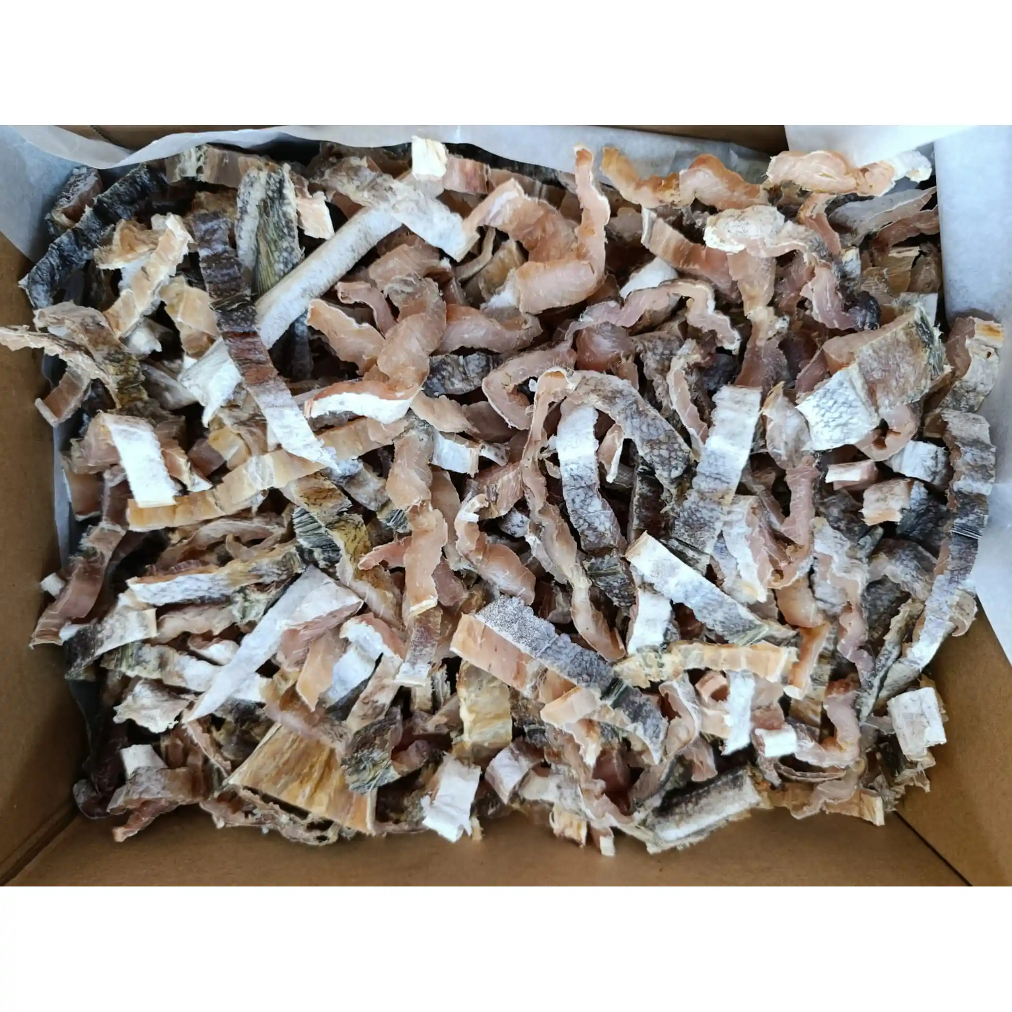 Fish prodact Premium Kousky štikozubce sušené (Merluccius hubbsi)(I), ±3 kg