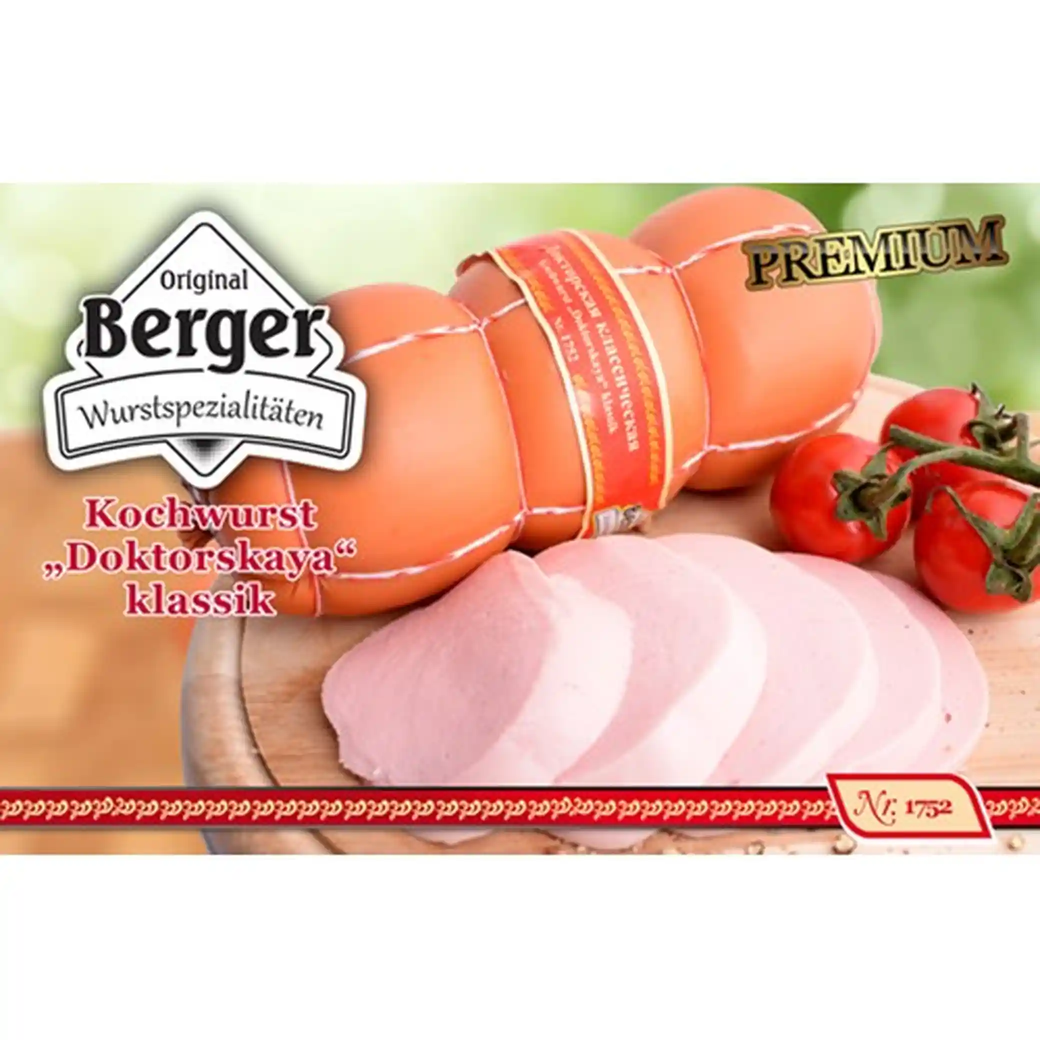 BERGER Klobása „Doktorská klasik“, 600 g / 8 ks