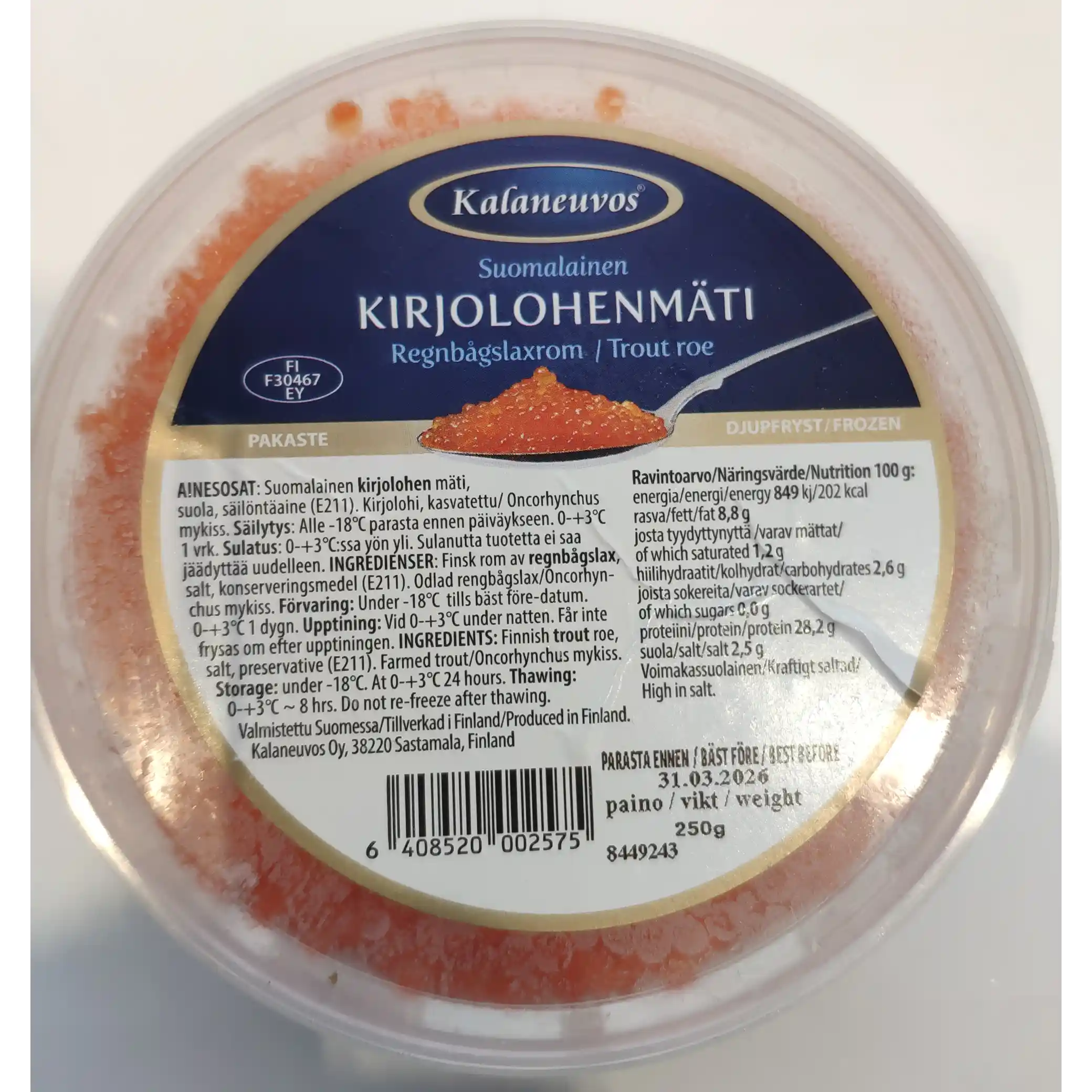 Lestena Mražený kaviár z duhového pstruha, 250 g